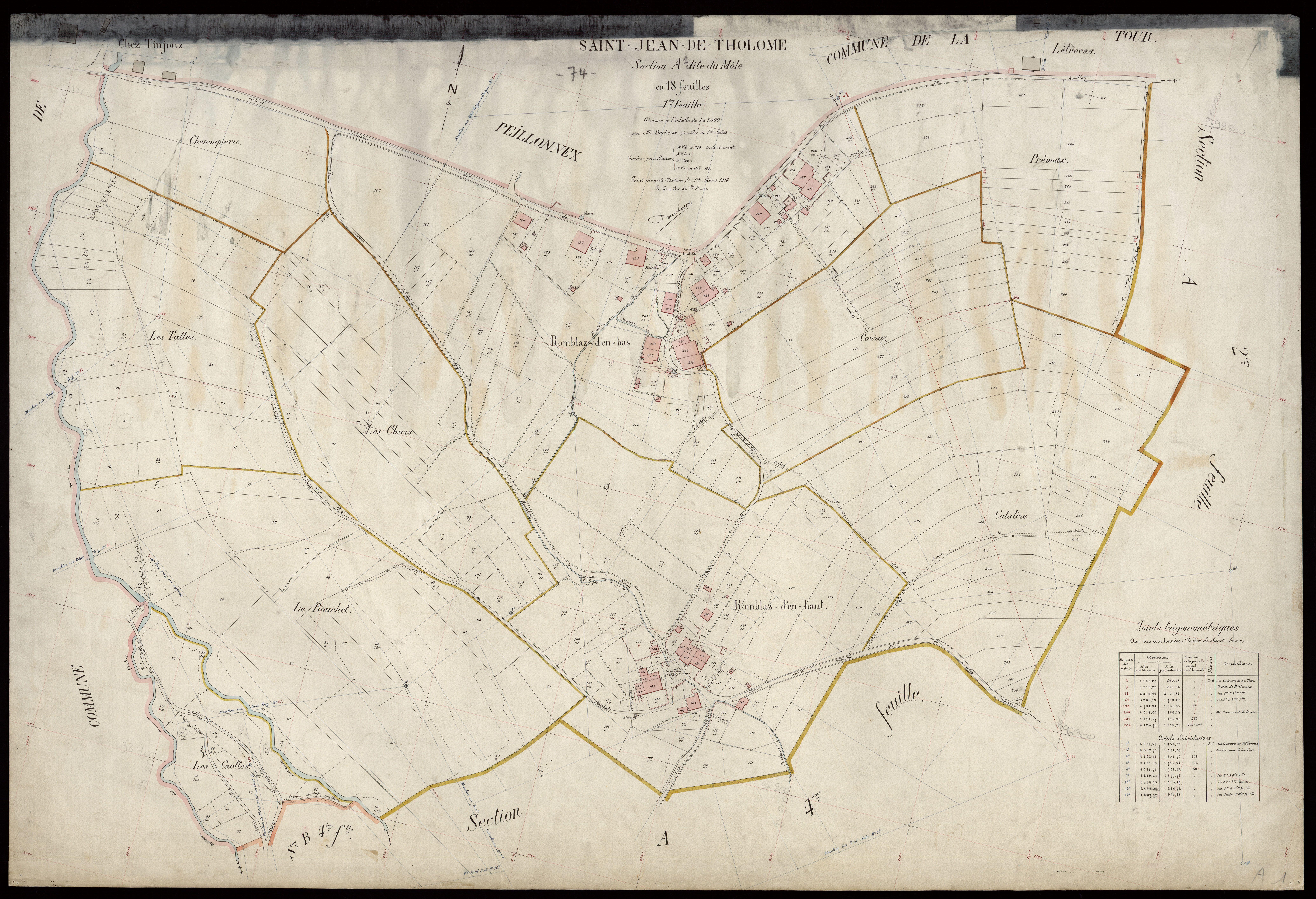 3 P 3 7620 - Feuille n° 2, parcelles n° 311 à 565 - 1er mars 1914