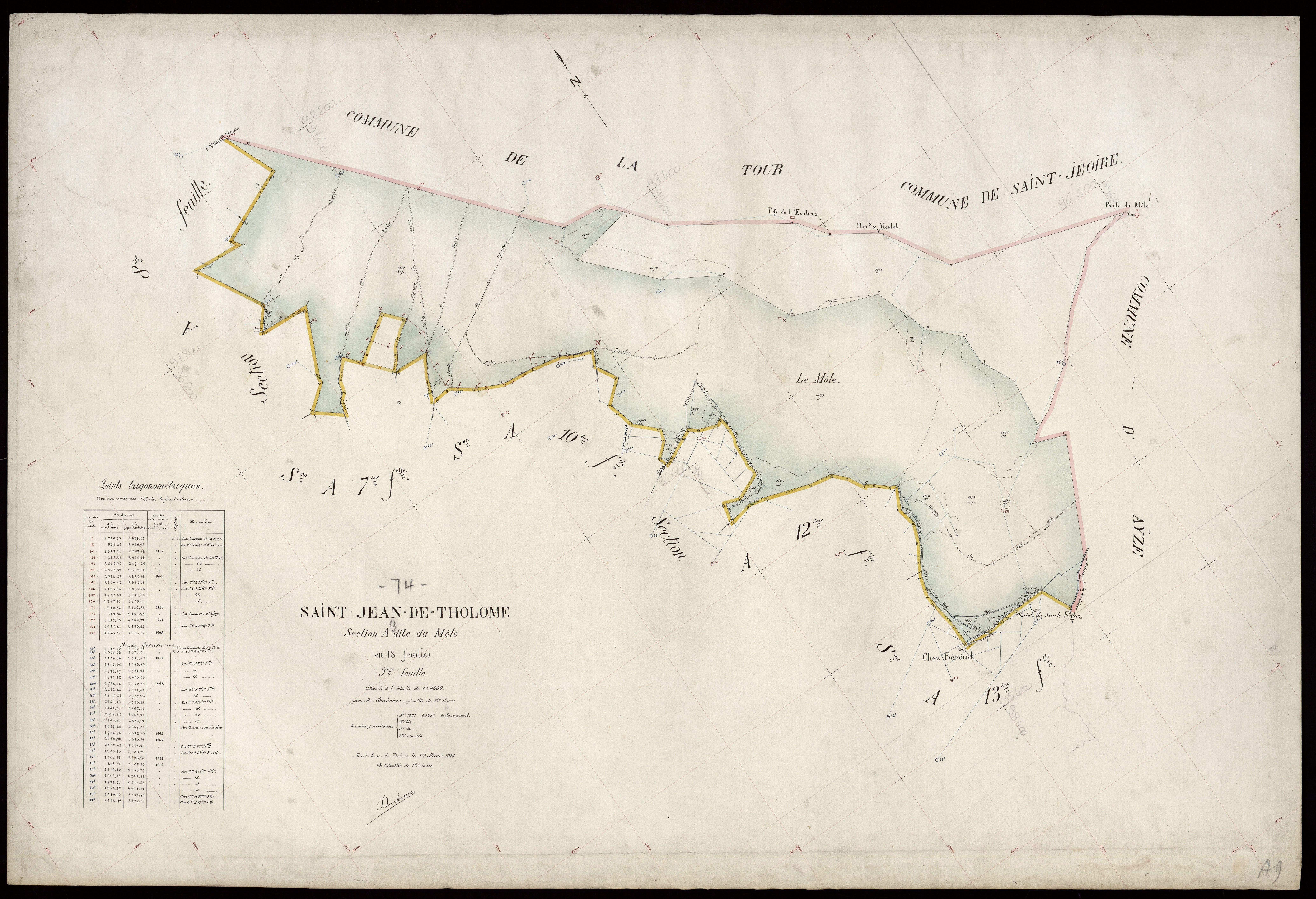 3 P 3 7628 - Feuille n° 10, parcelles n° 1488 à 1721 - 1er mars 1914