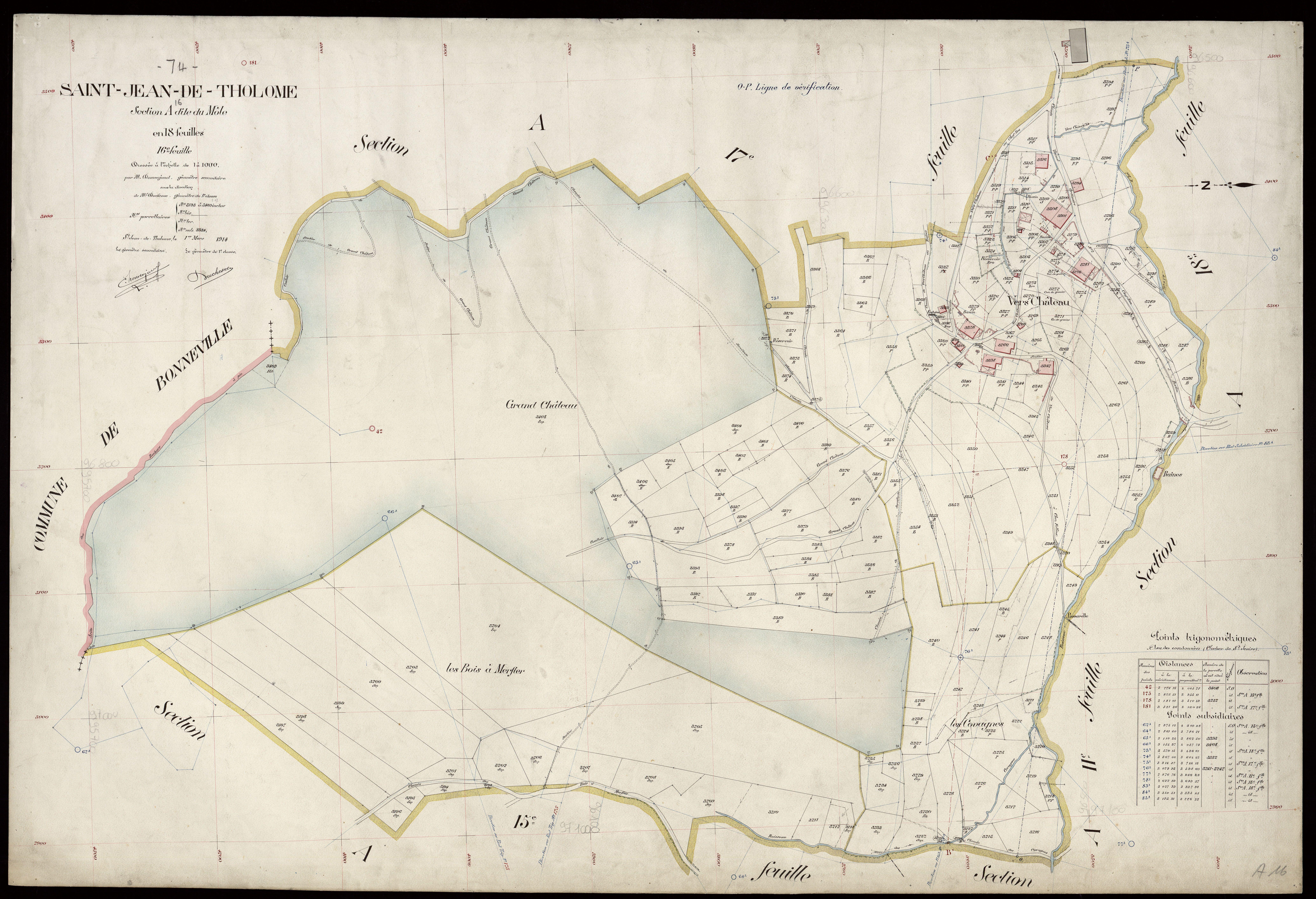 3 P 3 7635 - Feuille n° 17, parcelles n° 3410 à 3545 - 1er mars 1914