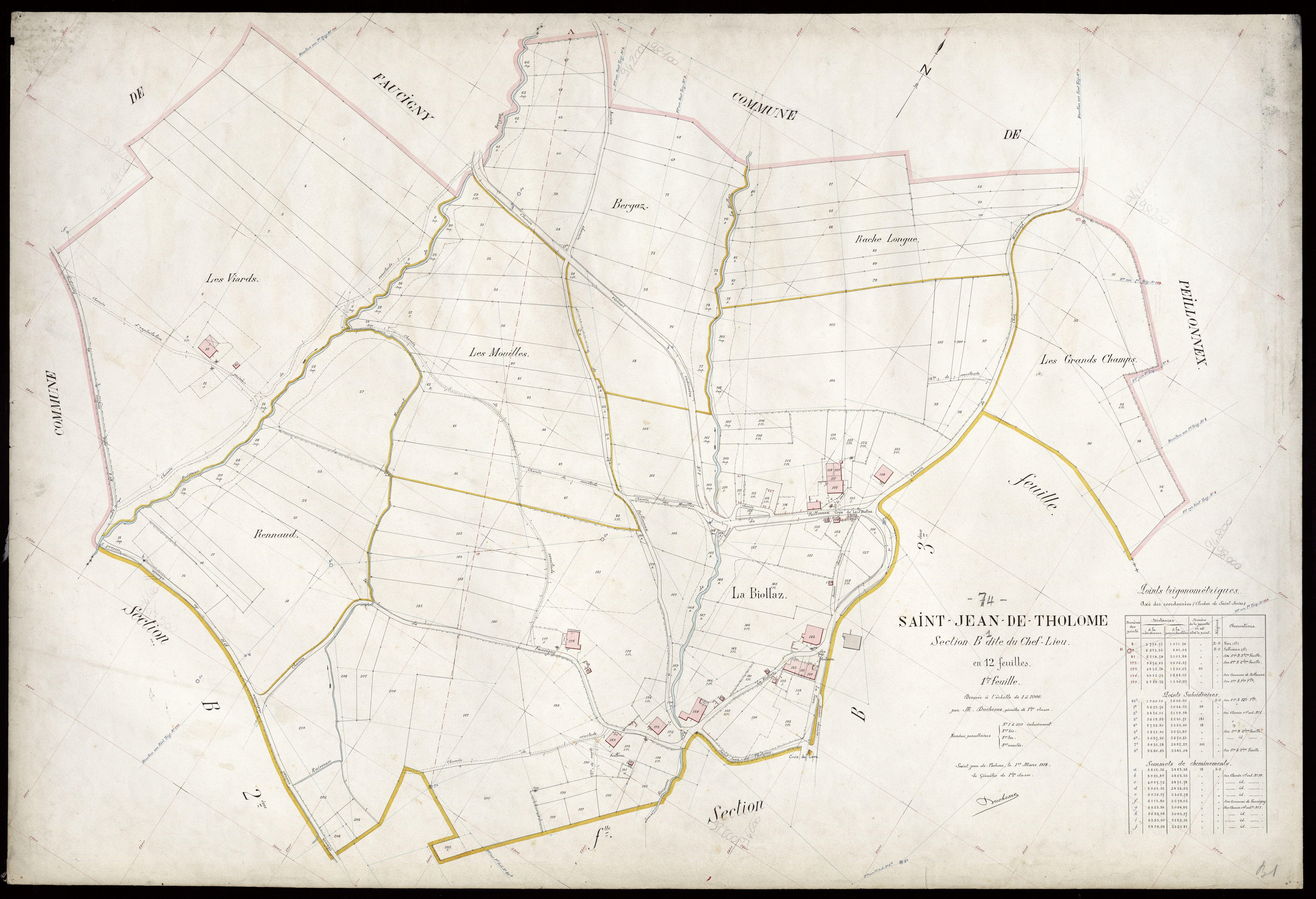 3 P 3 7638 - Feuille n° 2, parcelles n° 210 à 379 - 1er mars 1914