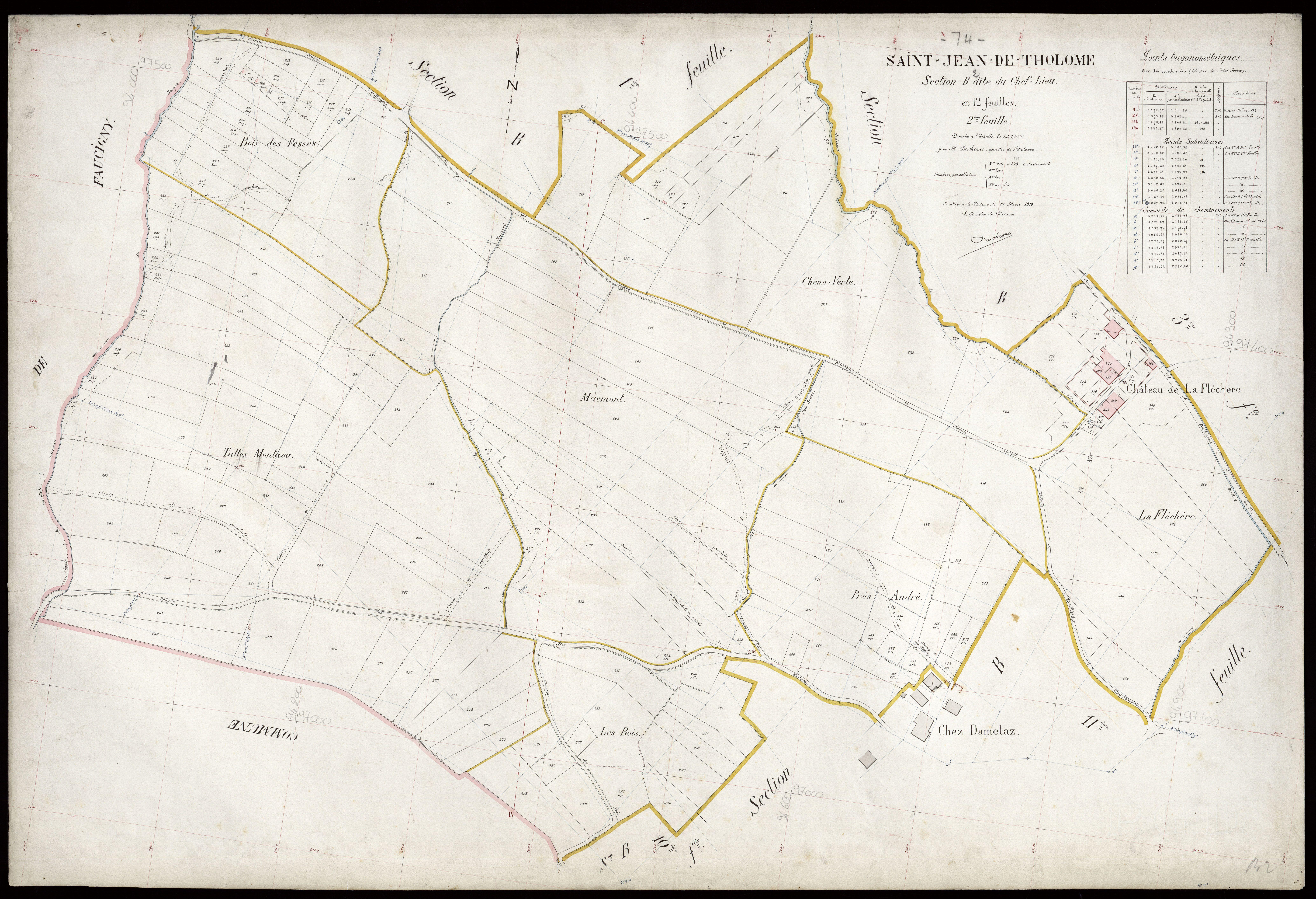 3 P 3 7639 - Feuille n° 3, parcelles n° 380 à 517 - 1er mars 1914