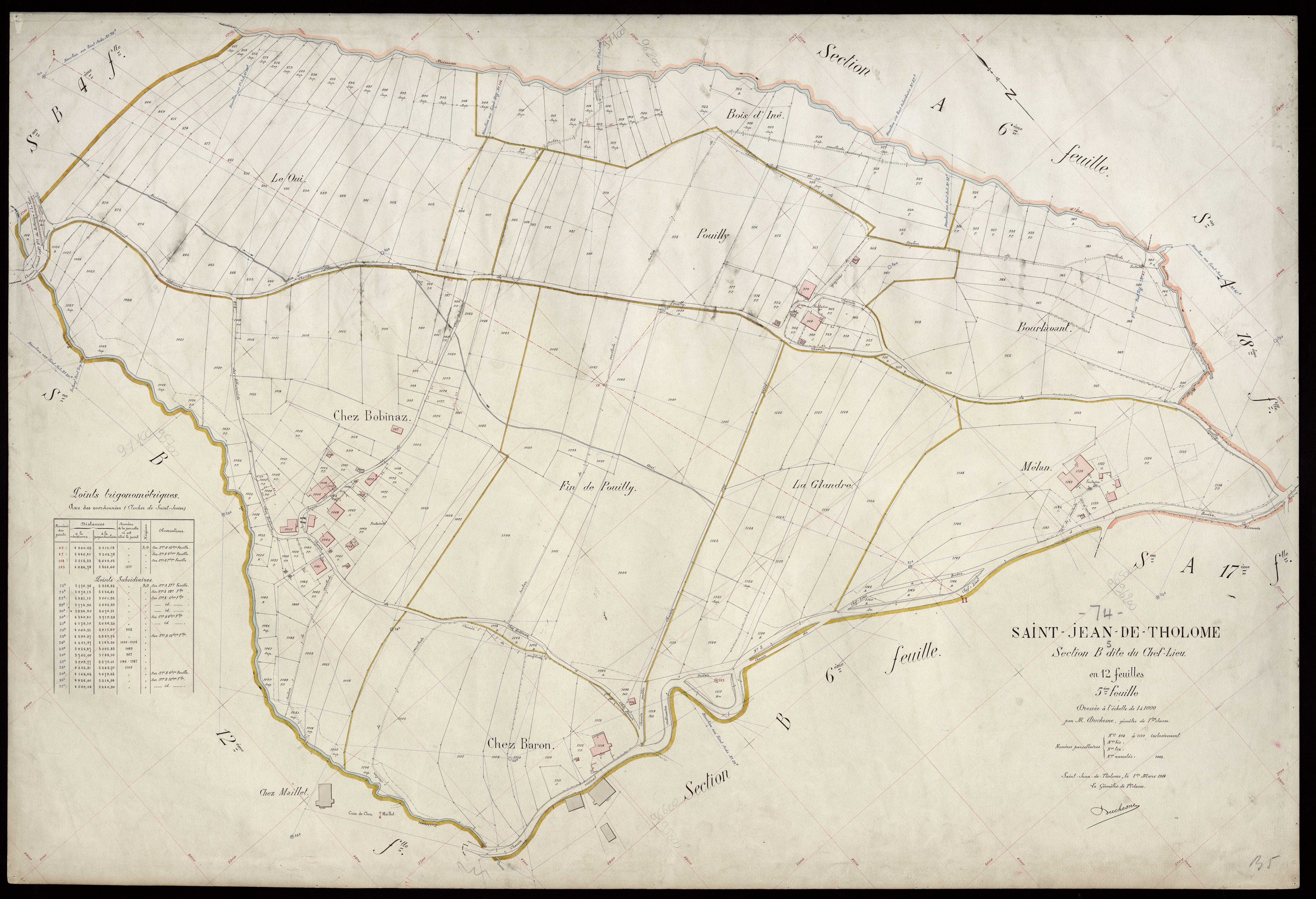 3 P 3 7642 - Feuille n° 6, parcelles n° 1151 à 1284 - 1er mars 1914