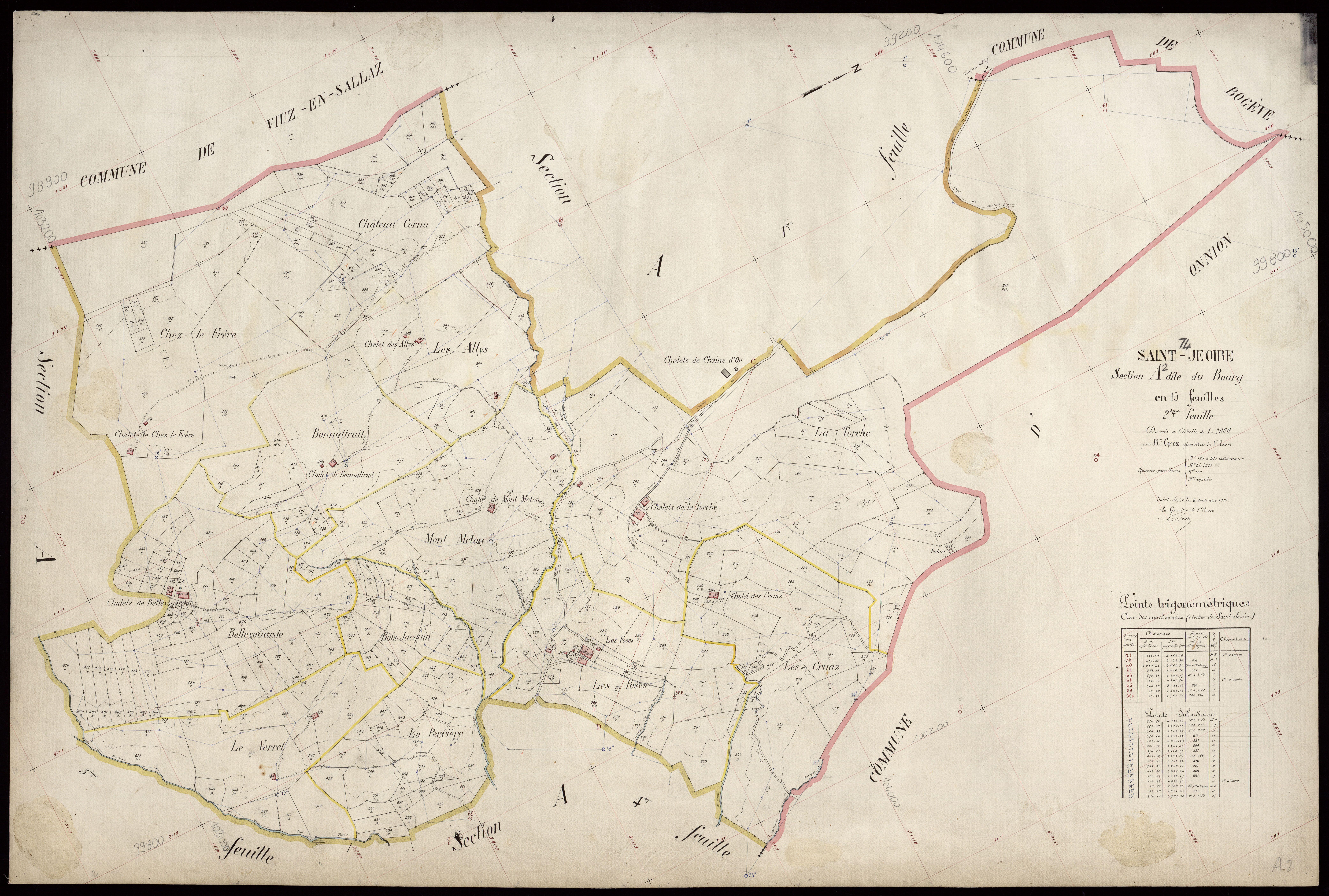 3 P 3 7672 - Feuille n° 3, parcelles n° 573 à 904 - 8 septembre 1919