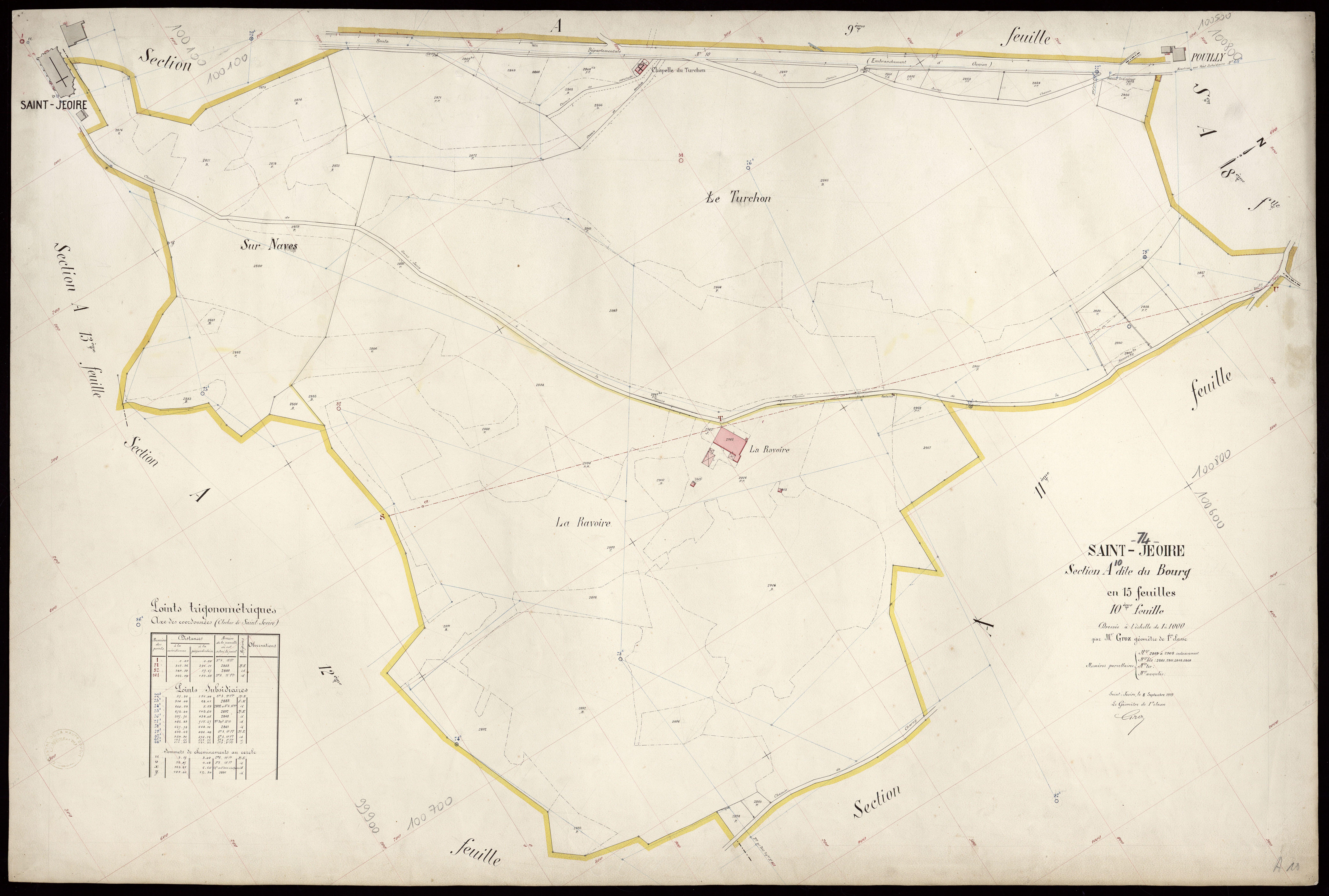 3 P 3 7680 - Feuille n° 11, parcelles n° 2909 à 3006 - 8 septembre 1919