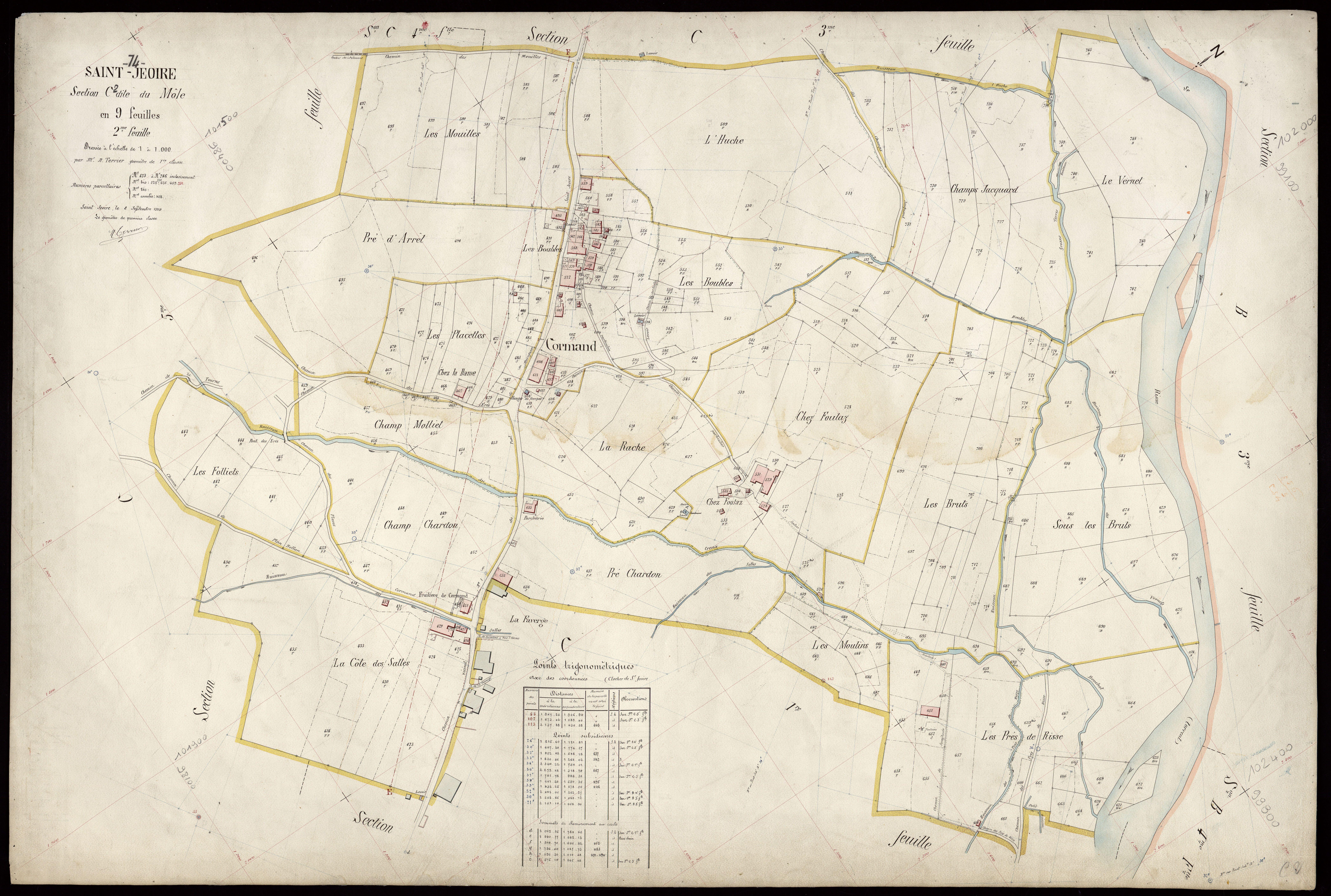 3 P 3 7691 - Feuille n° 3, parcelles n° 747 à 1013 - 8 septembre 1919