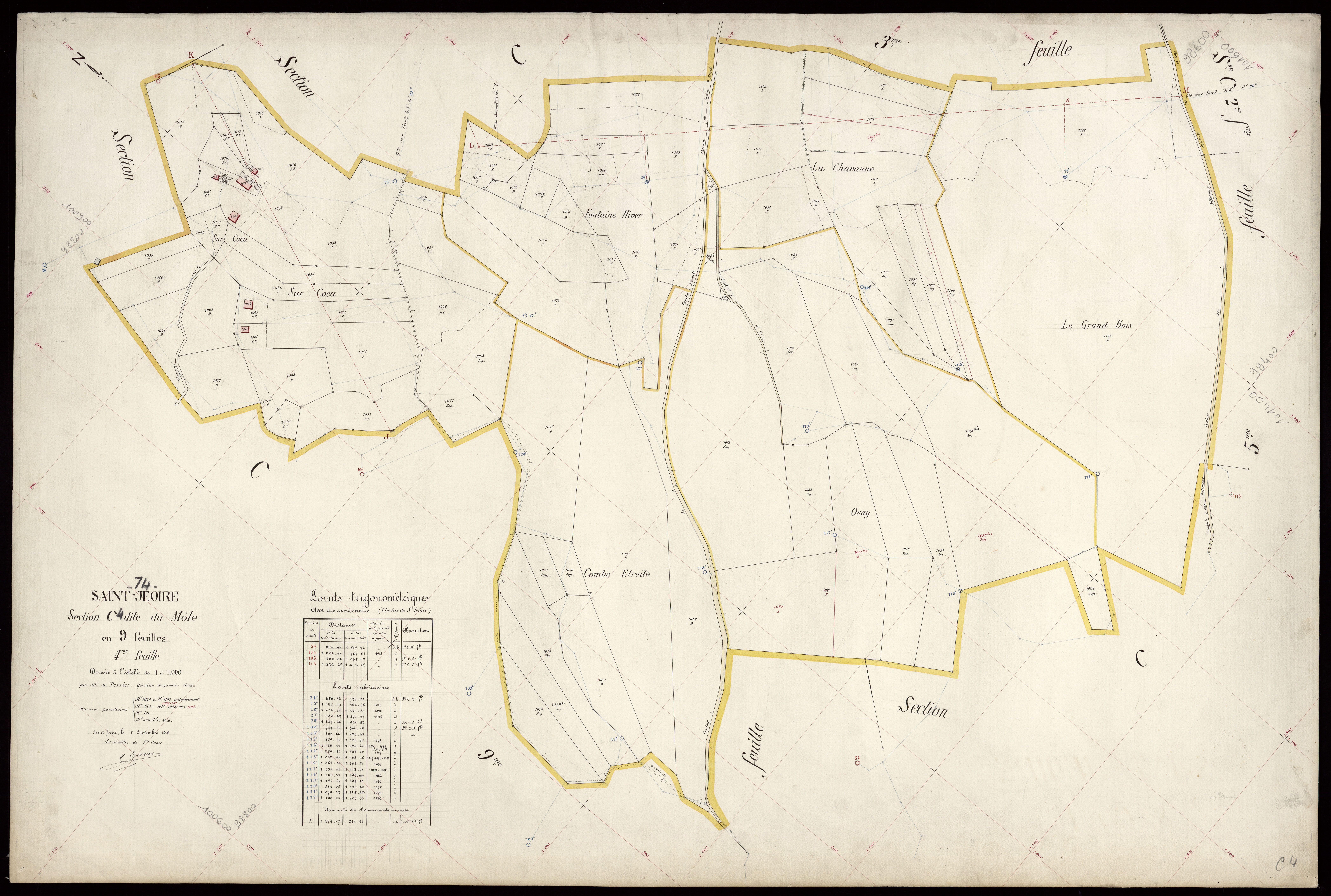 3 P 3 7693 - Feuille n° 5, parcelles n° 1108 à 1656 - 8 septembre 1919