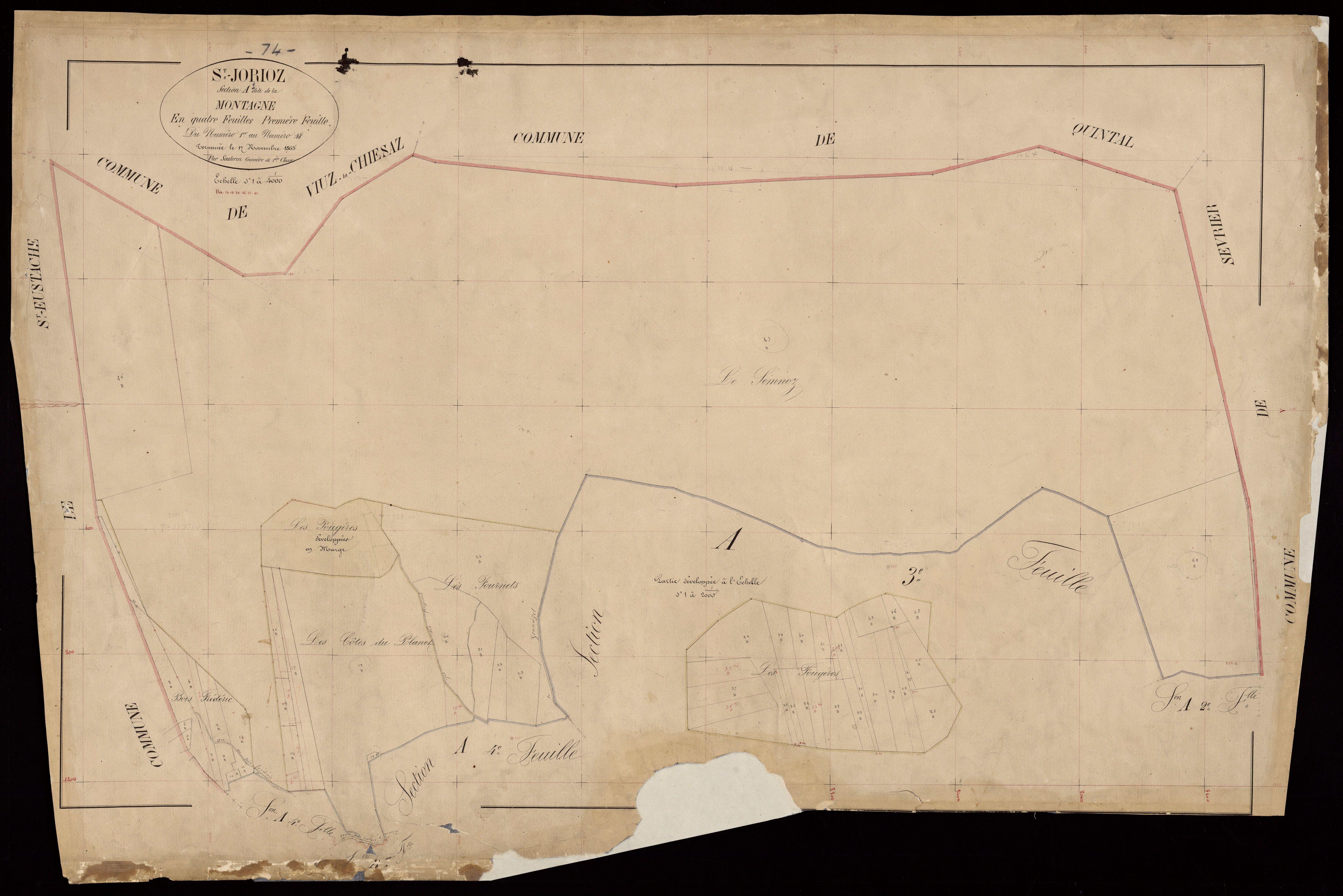 3 P 3 7702 - Feuille n° 2, parcelles n° 49 à 443 -