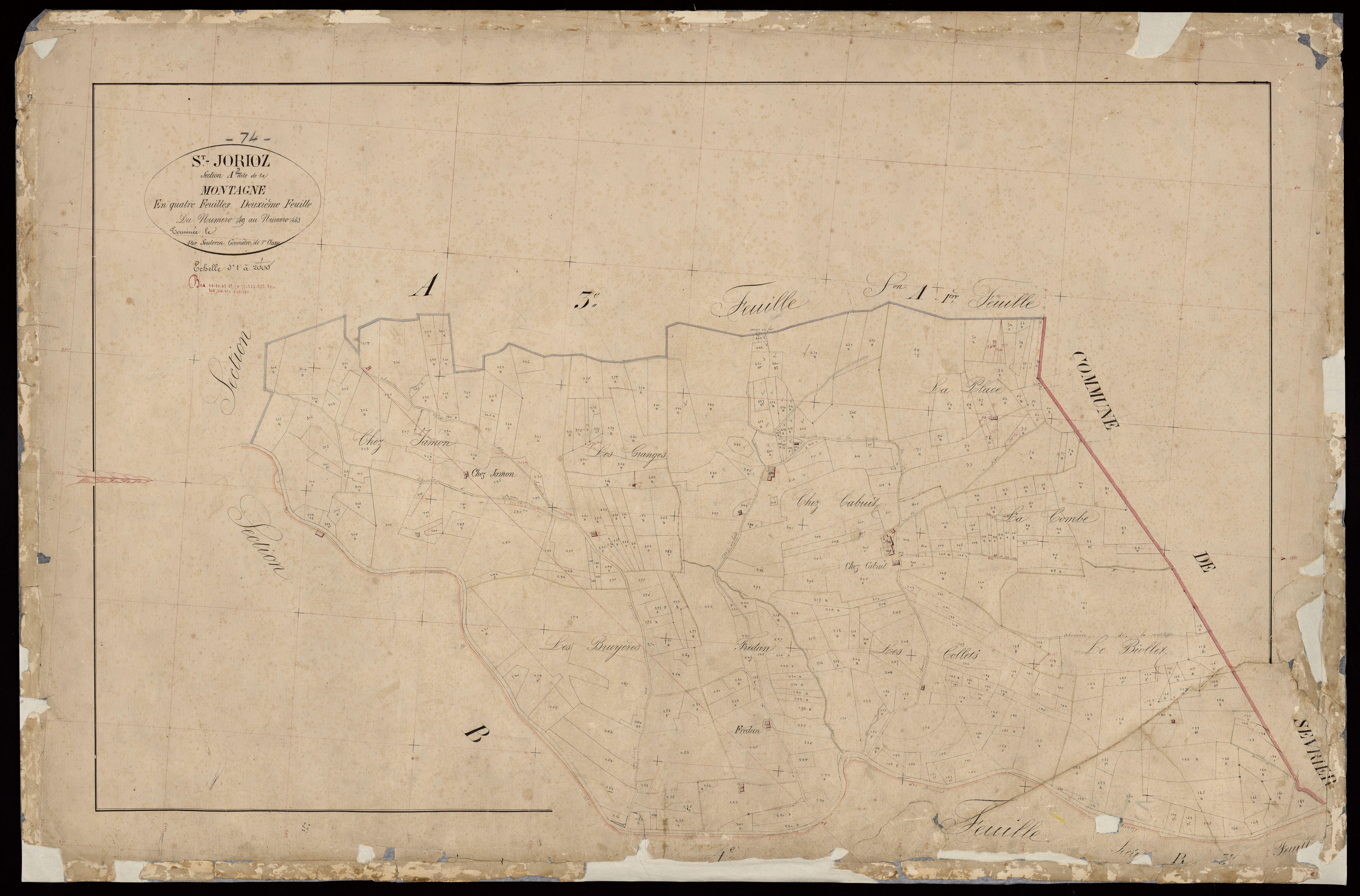 3 P 3 7703 - Feuille n° 3, parcelles n° 444 à 557 - 17 novembre 1865