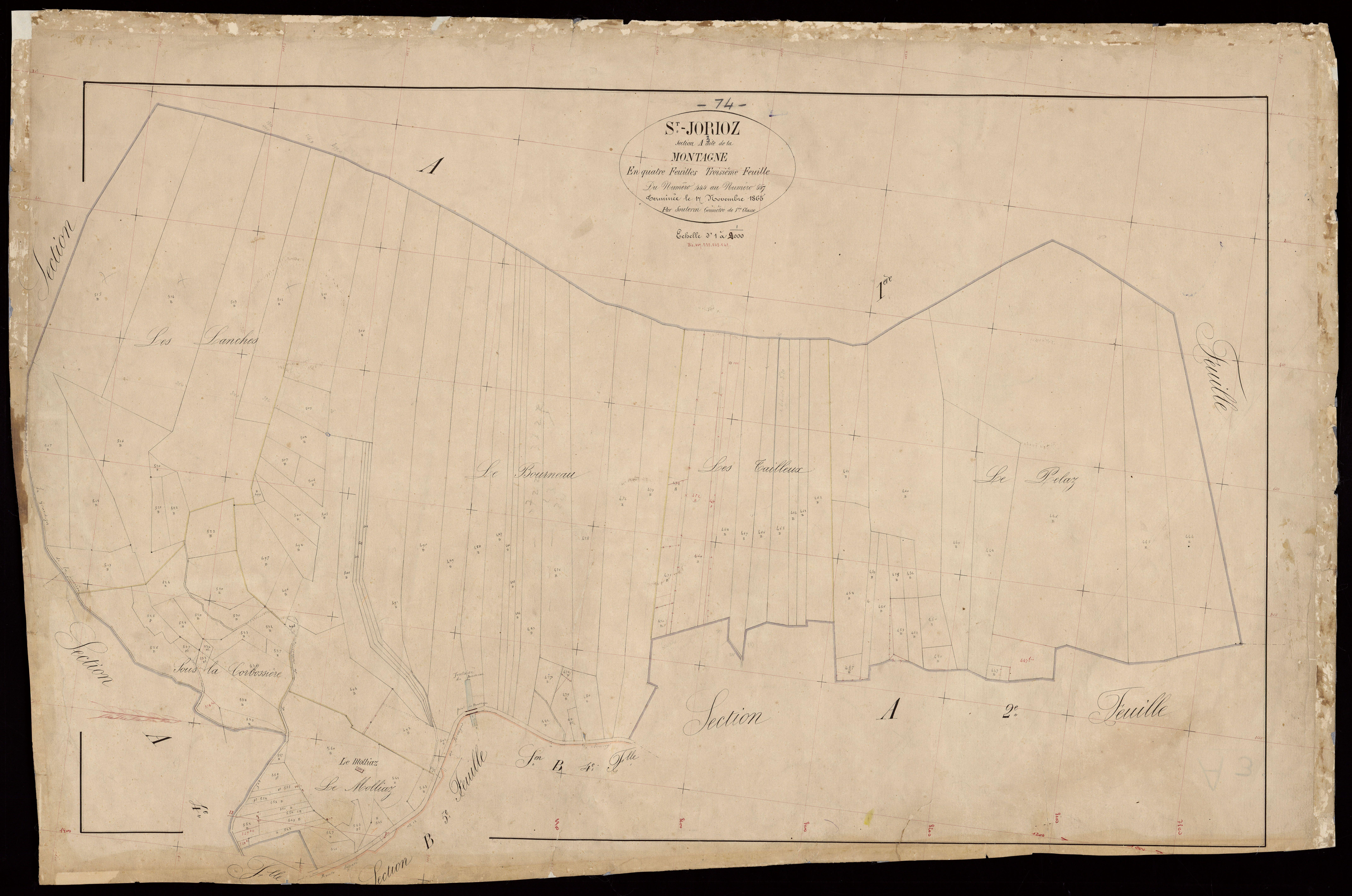 3 P 3 7704 - Feuille n° 4, parcelles n° 558 à 731 -