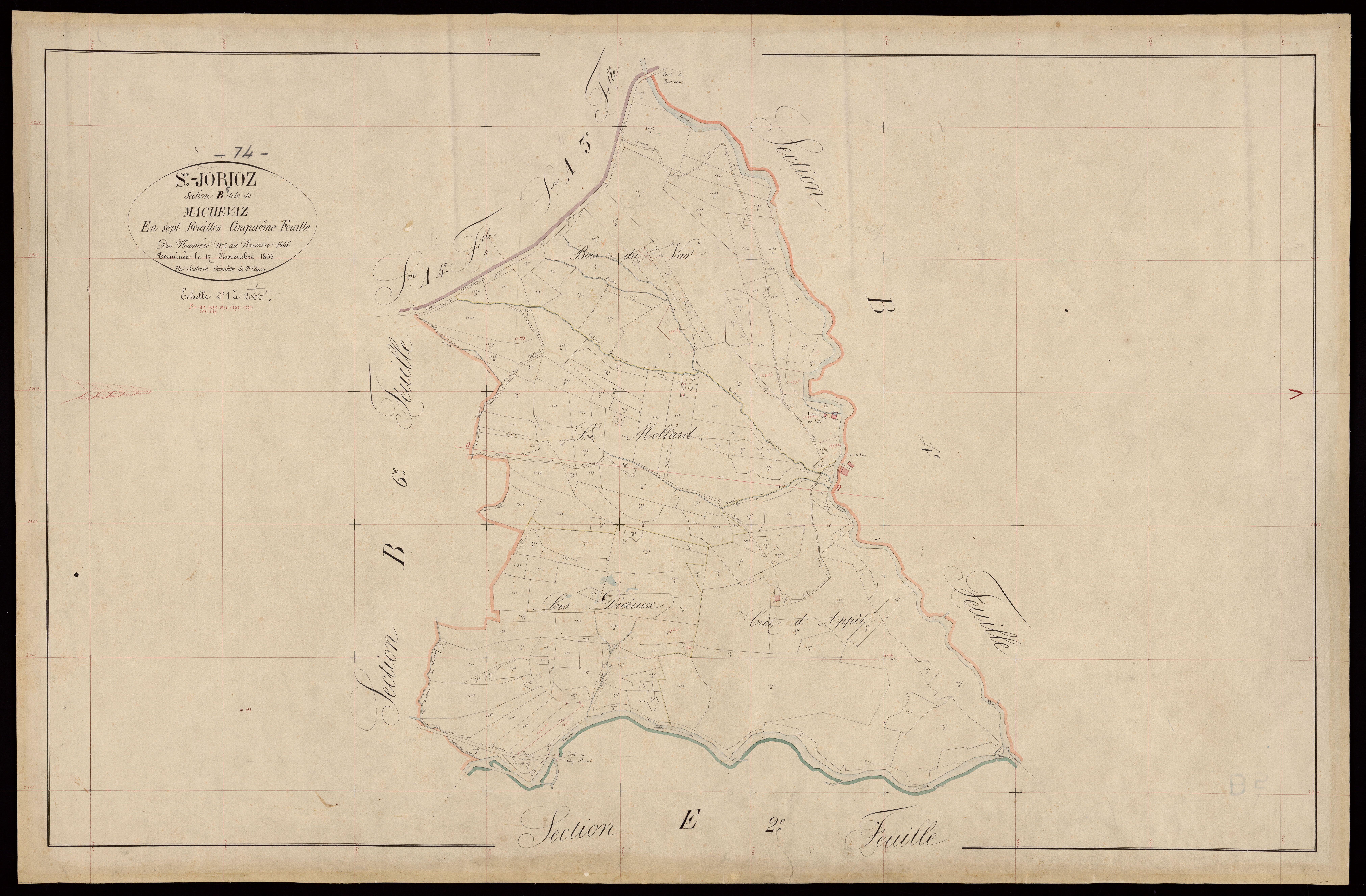 3 P 3 7710 - Feuille n° 6, parcelles n° 1467 à 1734 - 17 novembre 1865