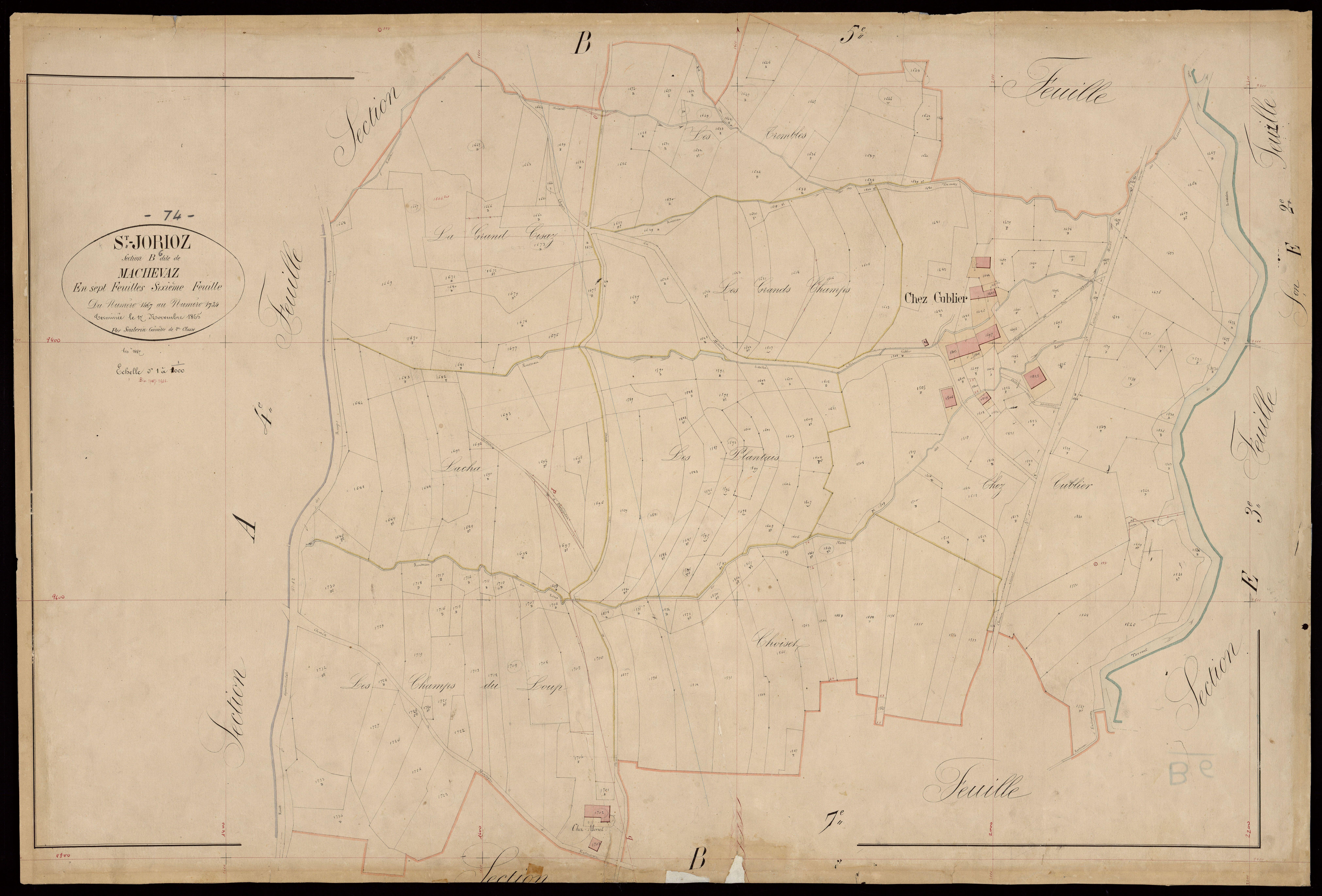 3 P 3 7711 - Feuille n° 7, parcelles n° 1735 à 2065 - 17 novembre 1865