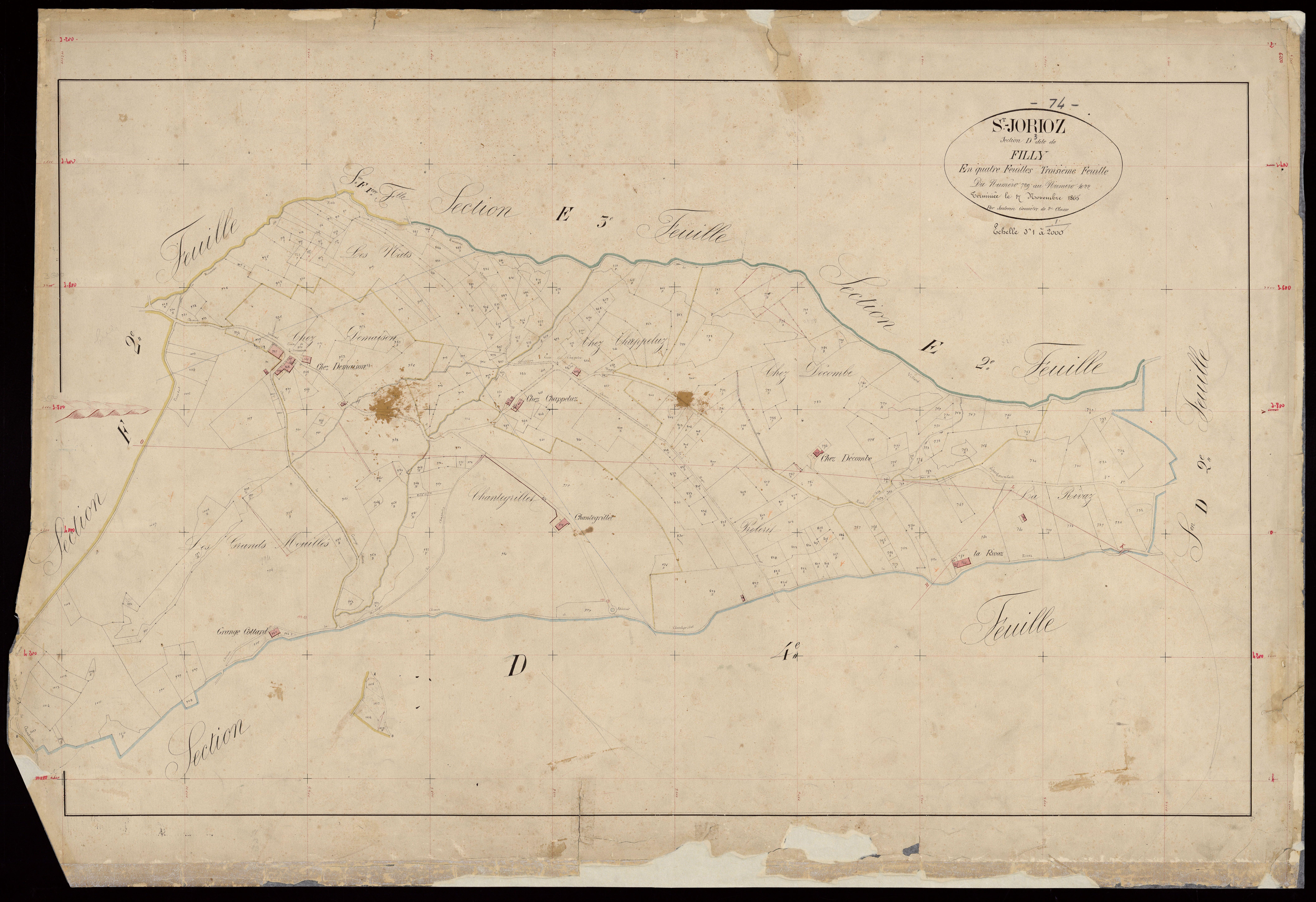 3 P 3 7717 - Feuille n° 4, parcelles n° 1023 à 1360 - 17 novembre 1865