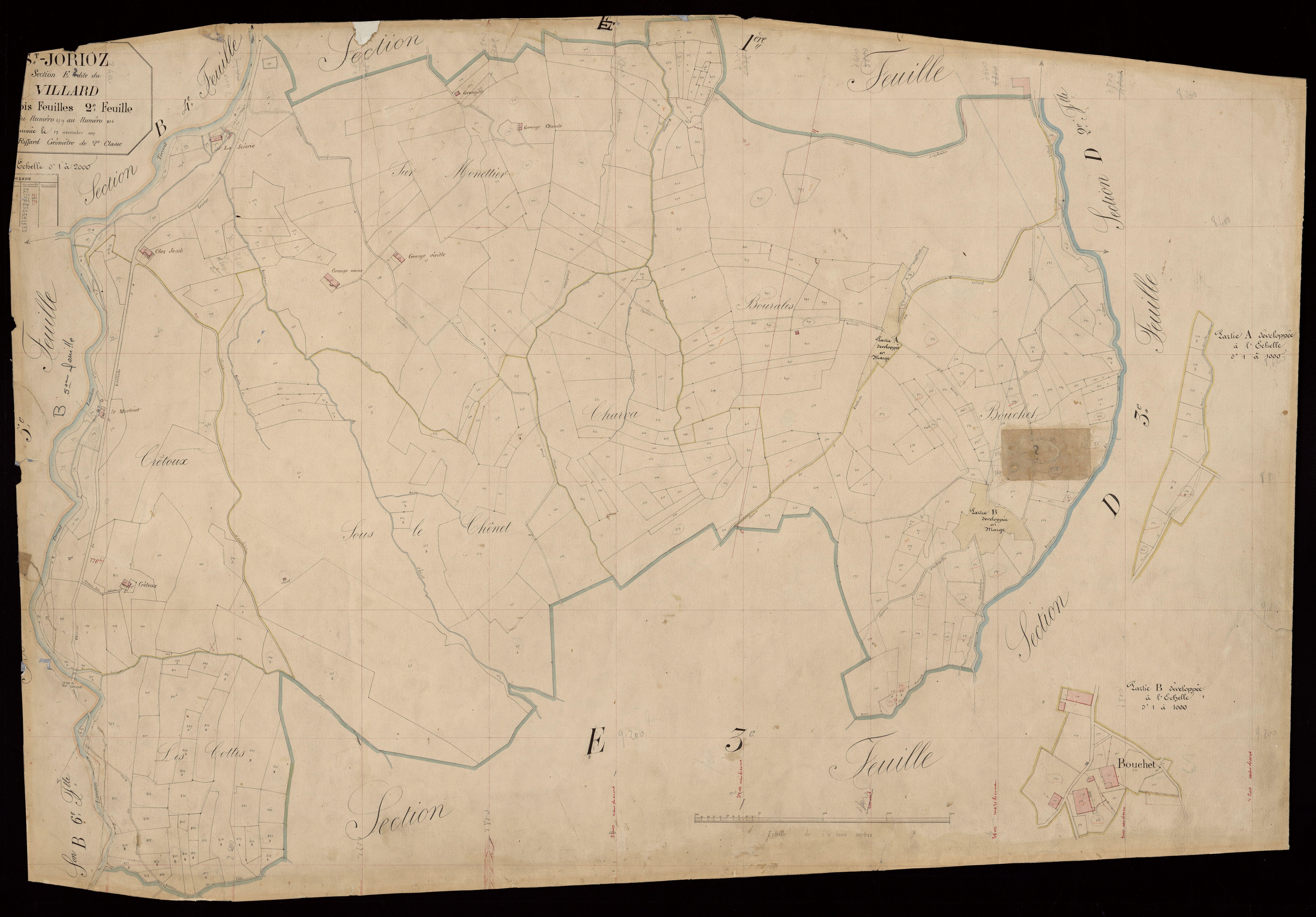 3 P 3 7720 - Feuille n° 3, parcelles n° 837 à 1194 - 17 novembre 1865