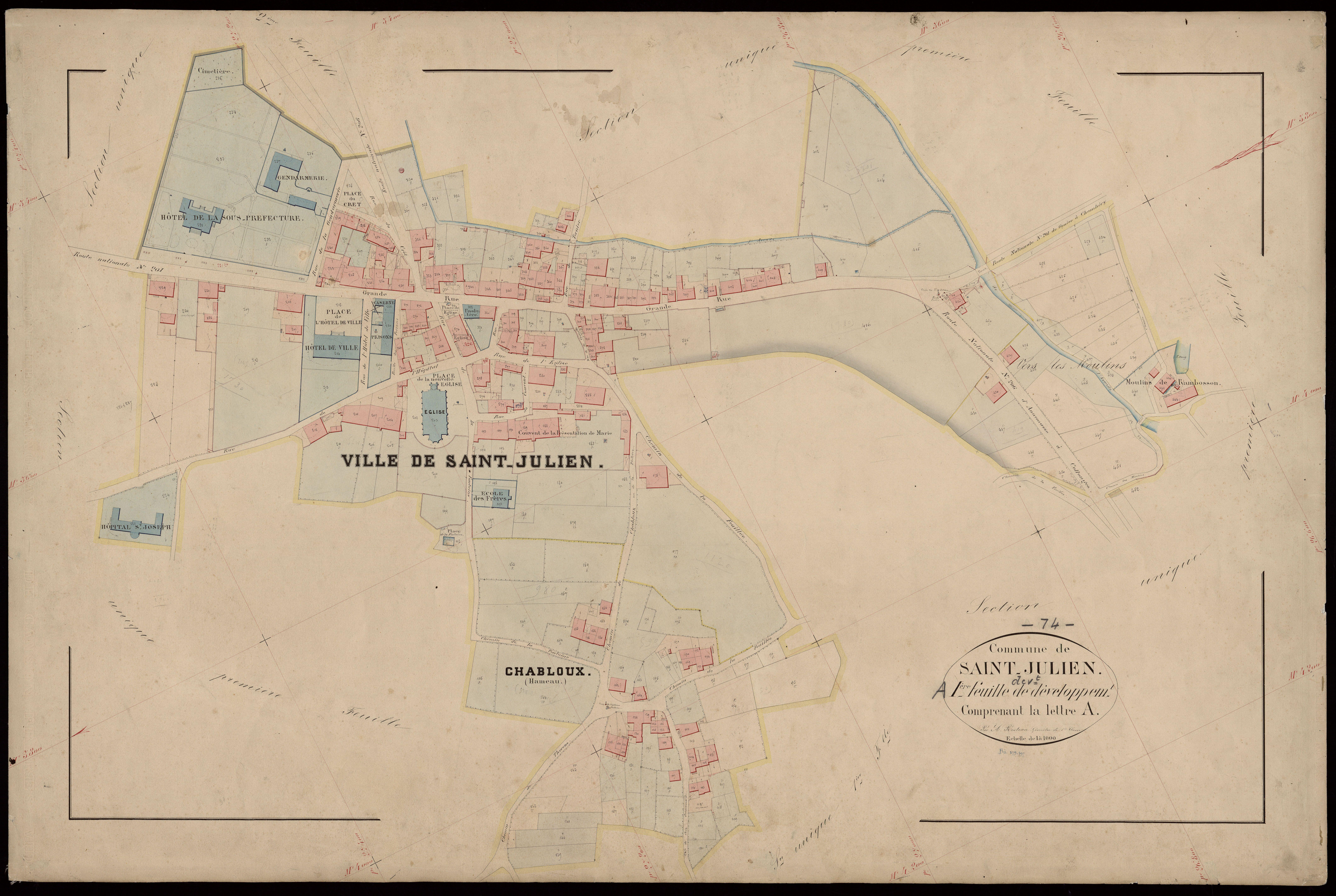 3 P 3 7724 - Feuille n° 2, parcelles n° 592 à 788 - 1er décembre 1870