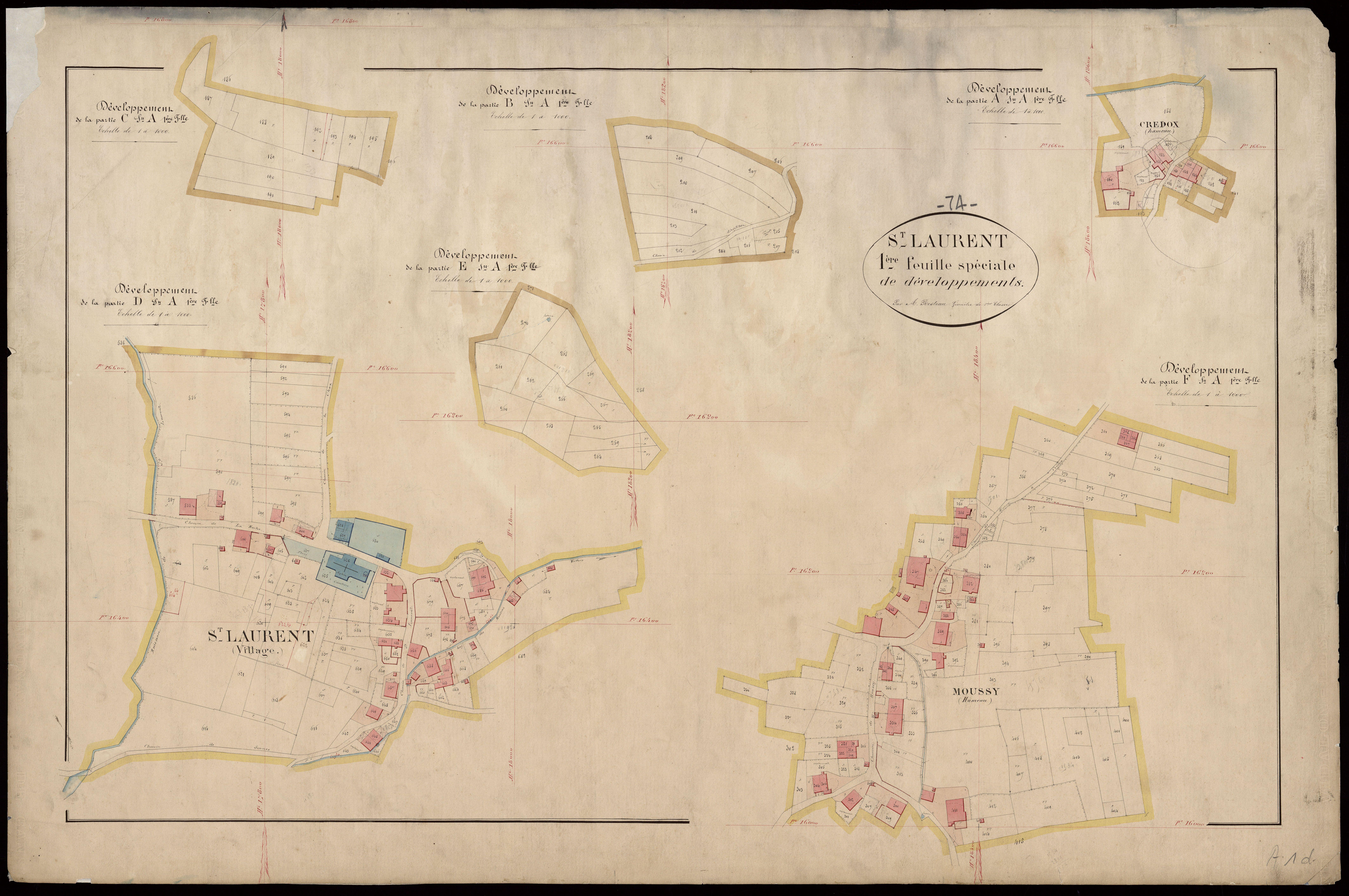 3 P 3 7732 - Feuille n° 2, parcelles n° 734 à 1618 - 1er février 1870