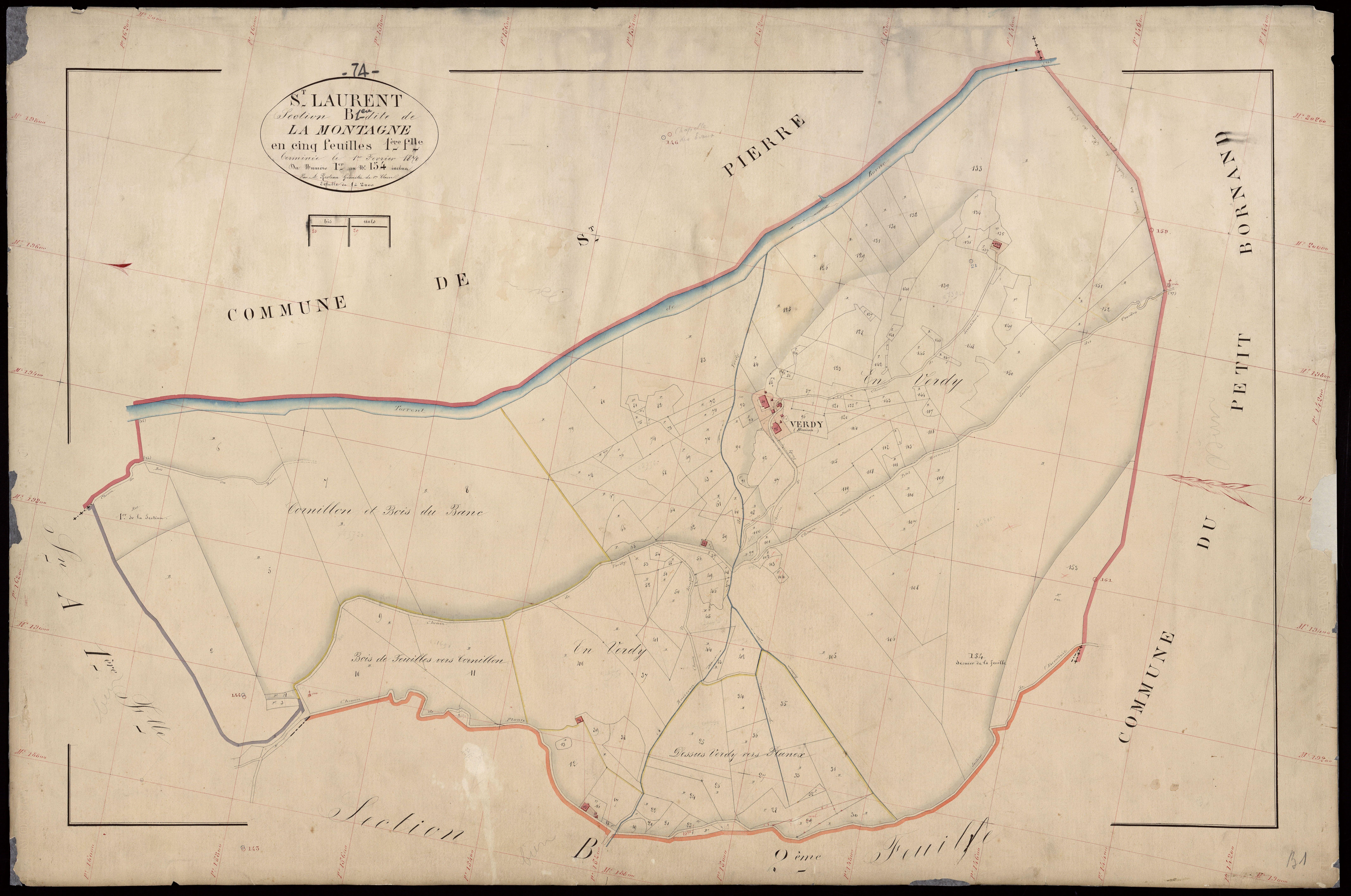 3 P 3 7735 - Feuille n° 2, parcelles n° 155 à 377 - 1er février 1870