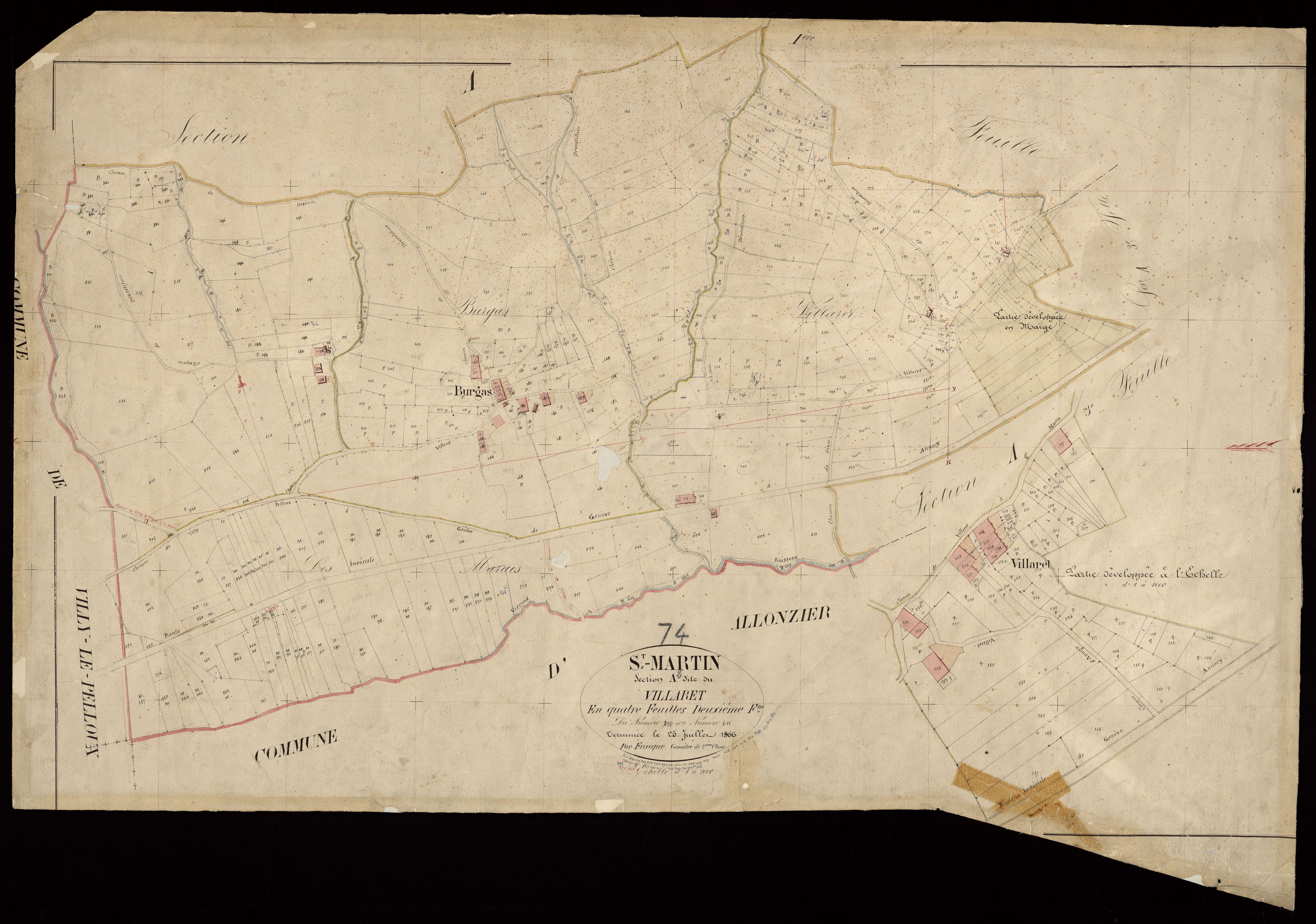 3 P 3 7747 - Feuille n° 3, parcelles n° 612 à 912 - 4 juin 1866