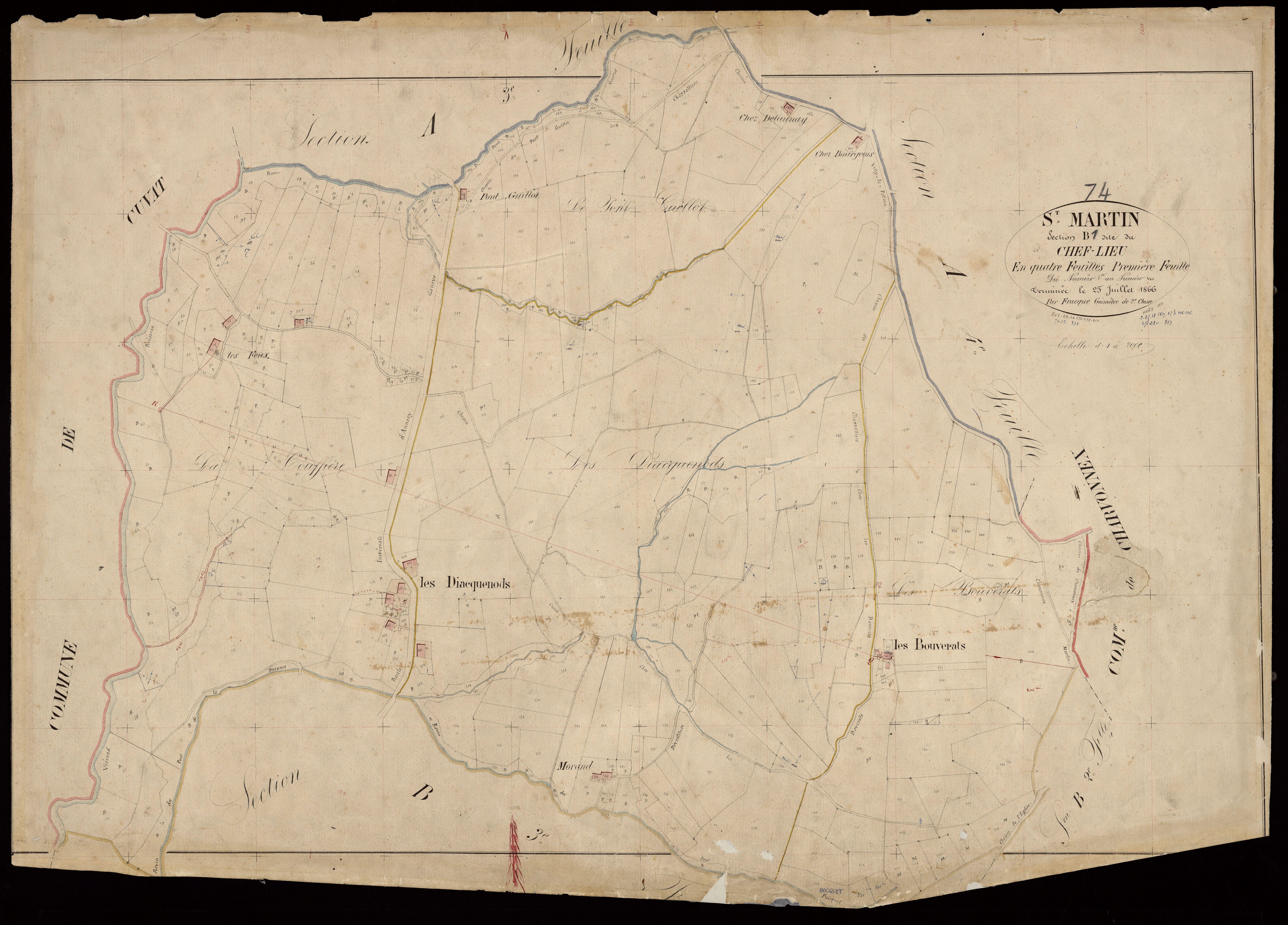 3 P 3 7750 - Feuille n° 2, parcelles n° 341 à 538 - 15 juillet 1866