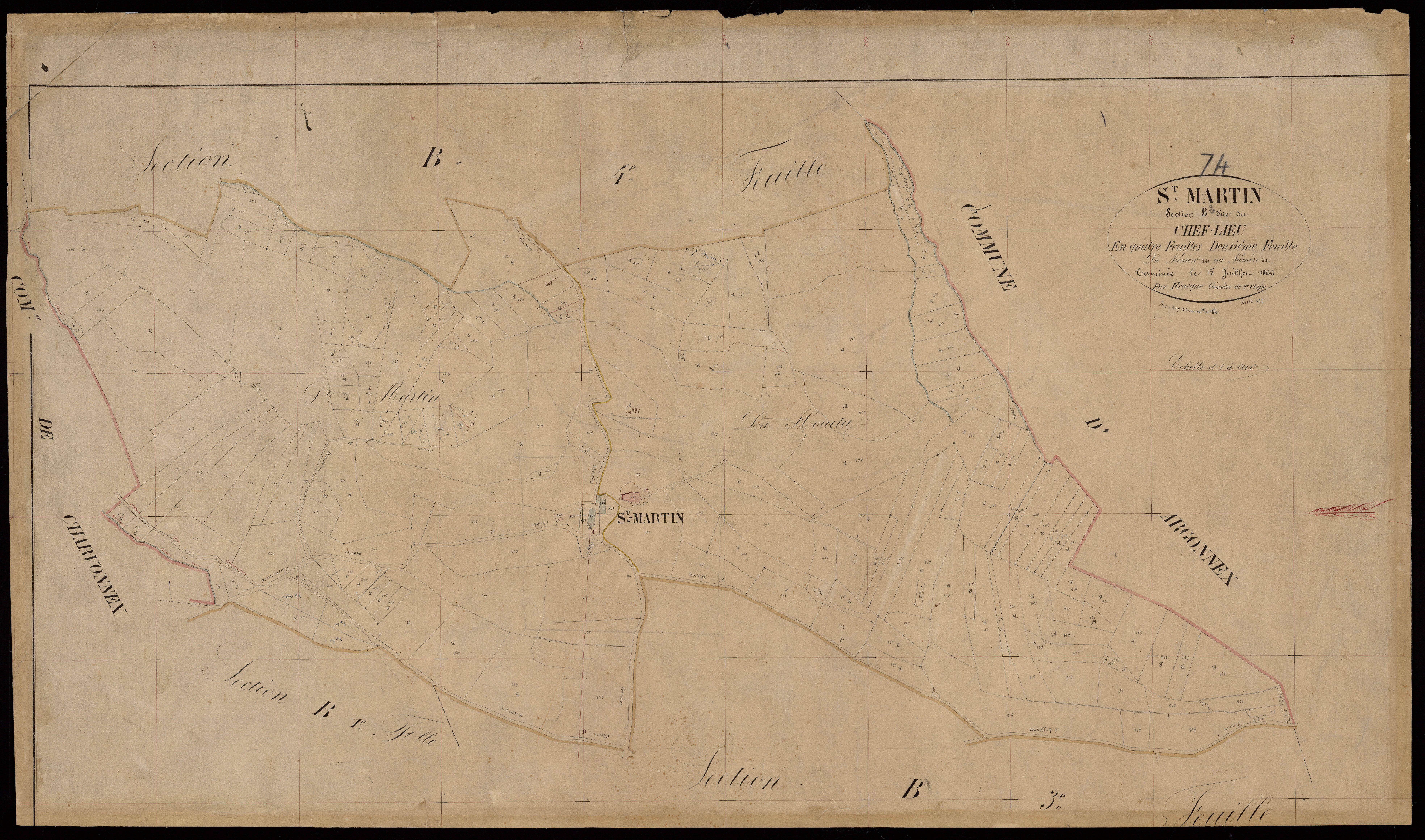 3 P 3 7751 - Feuille n° 3, parcelles n° 539 à 834 - 20 juillet 1866