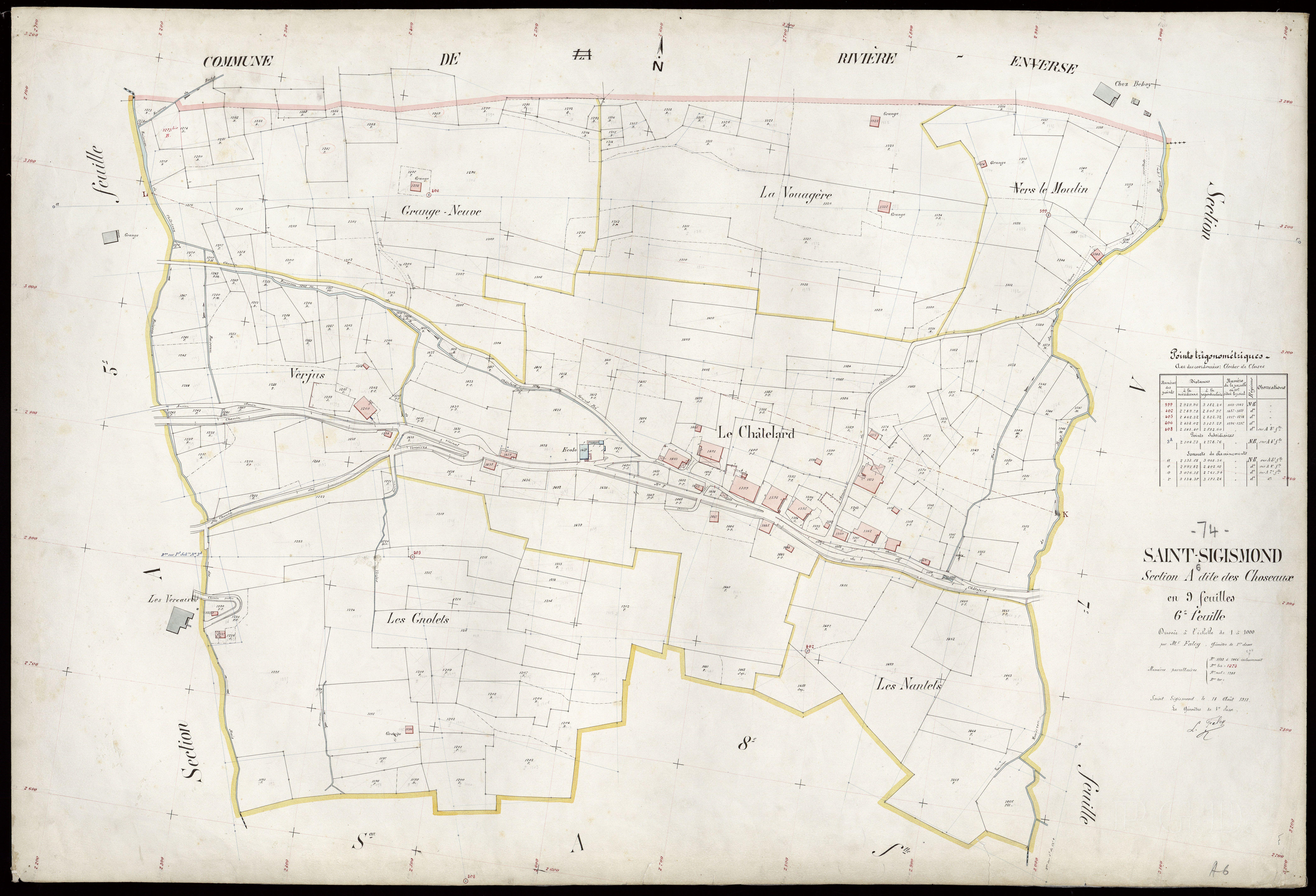 3 P 3 7912 - Feuille n° 7, parcelles n° 1467 à 1774 - 14 août 1911