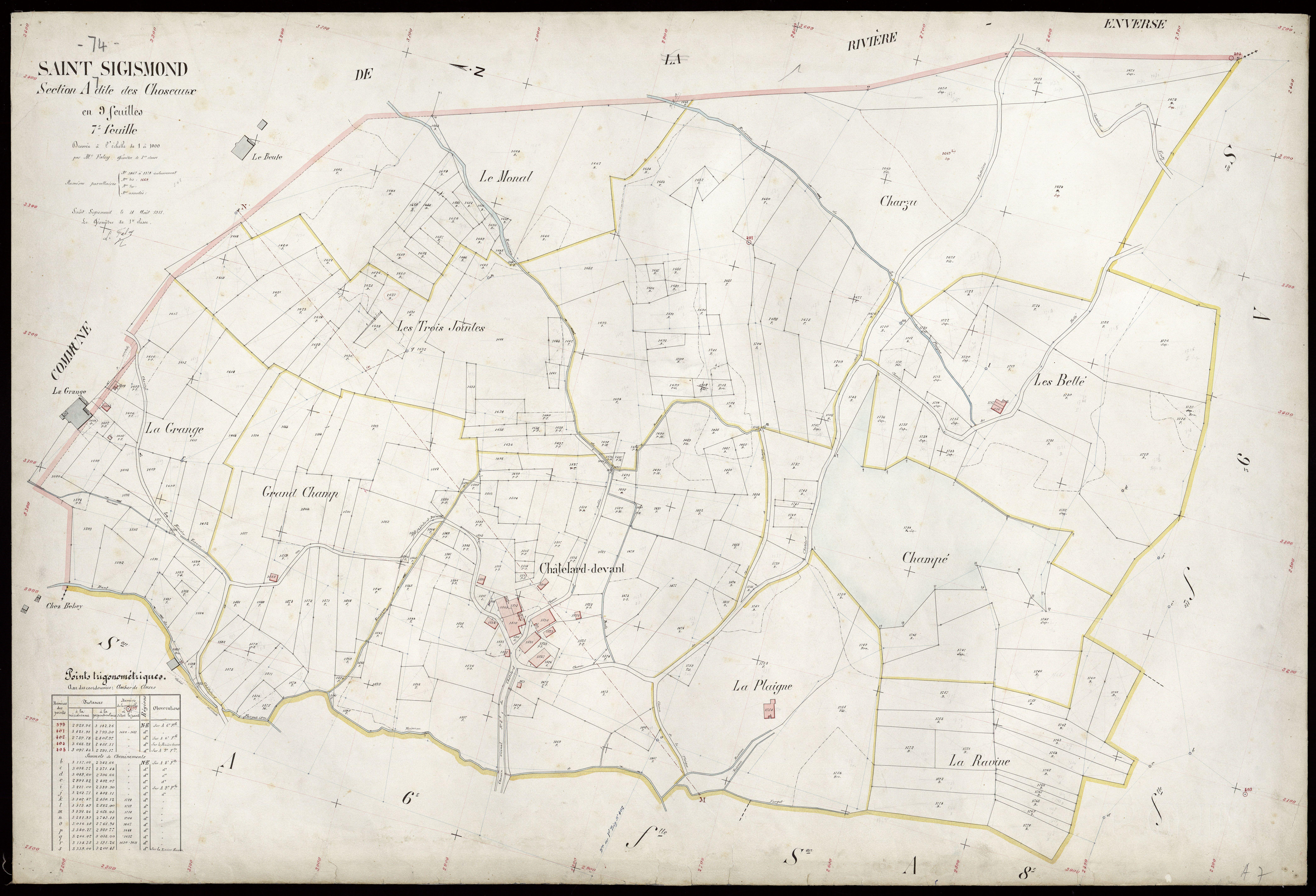 3 P 3 7913 - Feuille n° 8, parcelles n° 1775 à 1960 - 14 août 1911