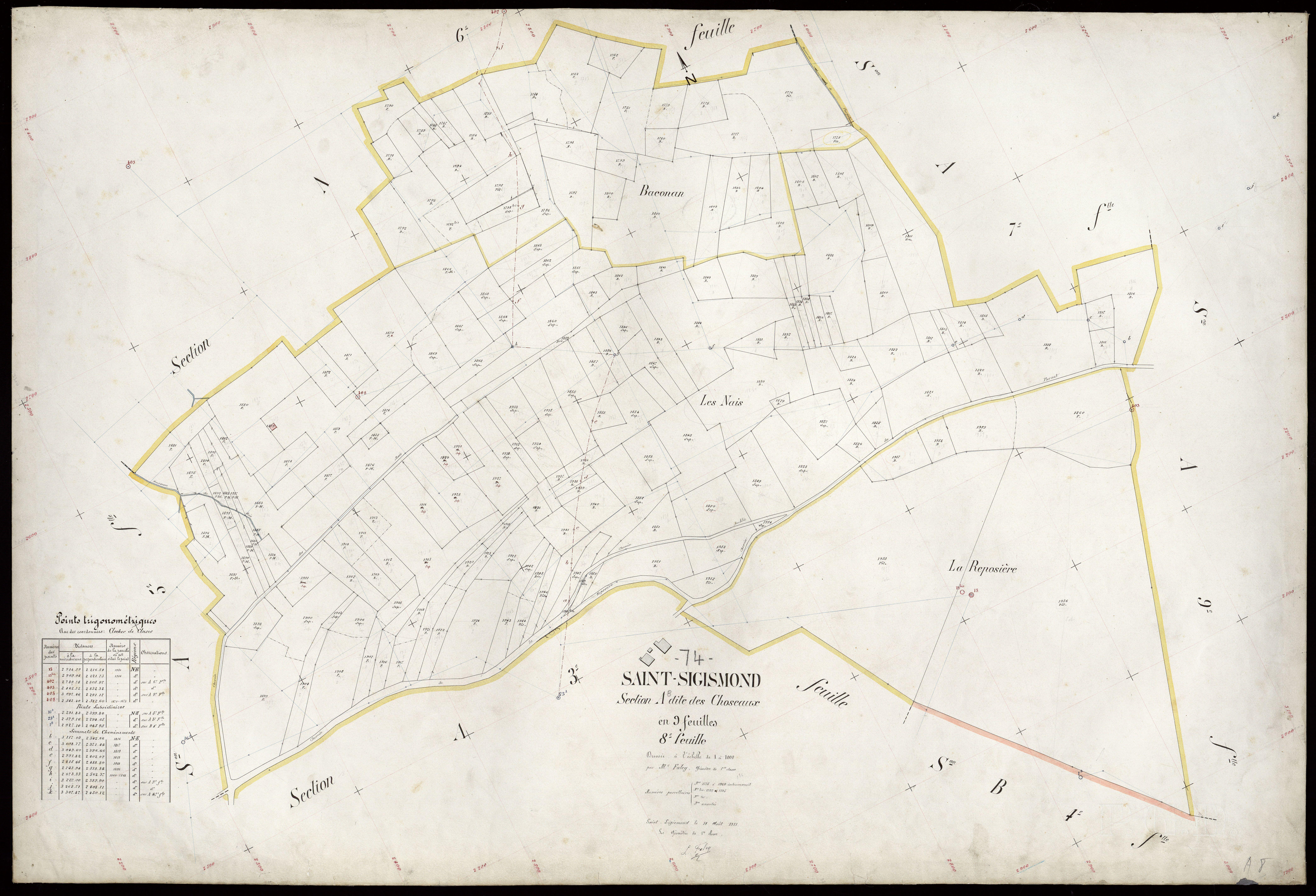 3 P 3 7914 - Feuille n° 9, parcelles n° 1961 à 2102 - 14 août 1911