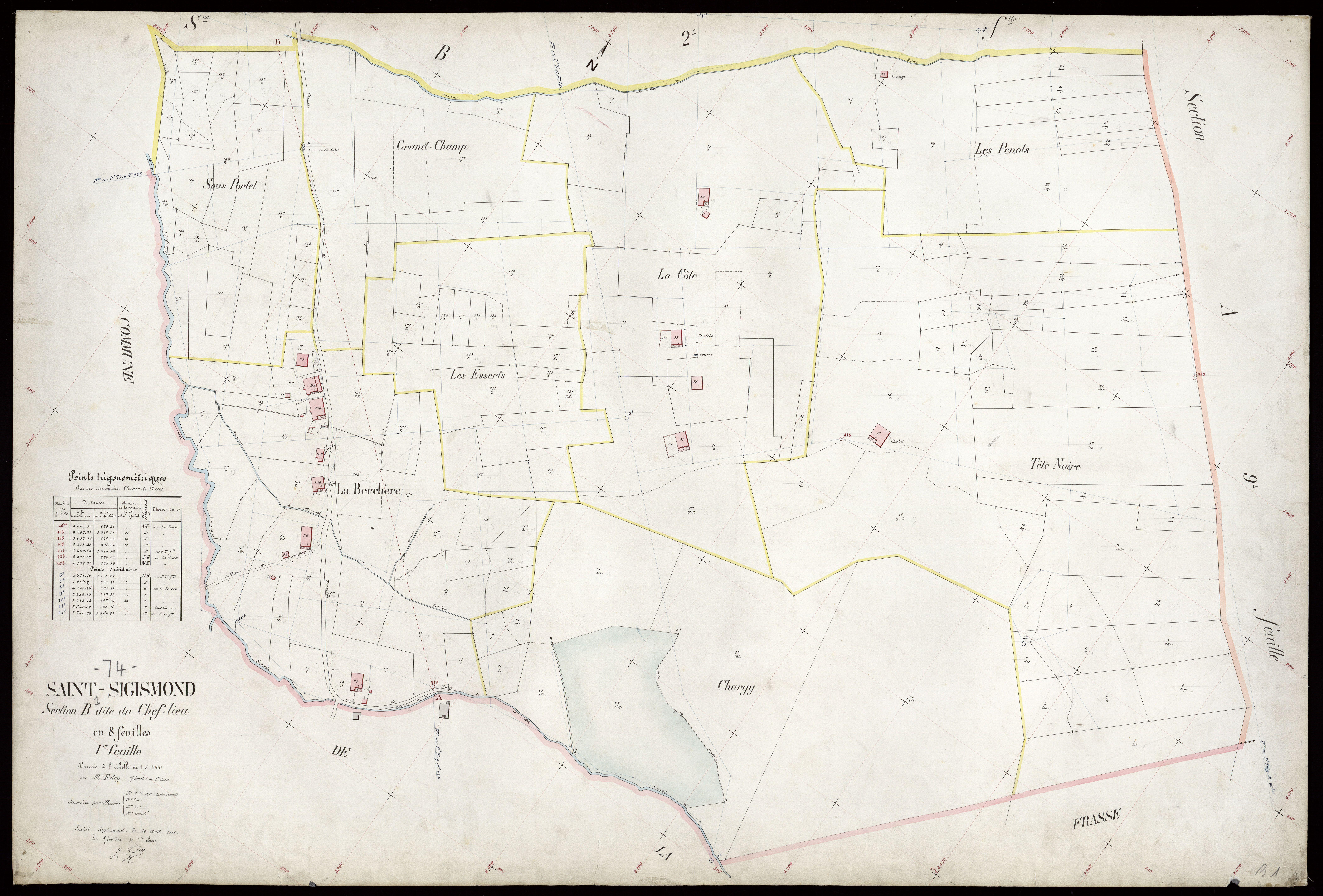 3 P 3 7916 - Feuille n° 2, parcelles n° 161 à 427 - 14 août 1911