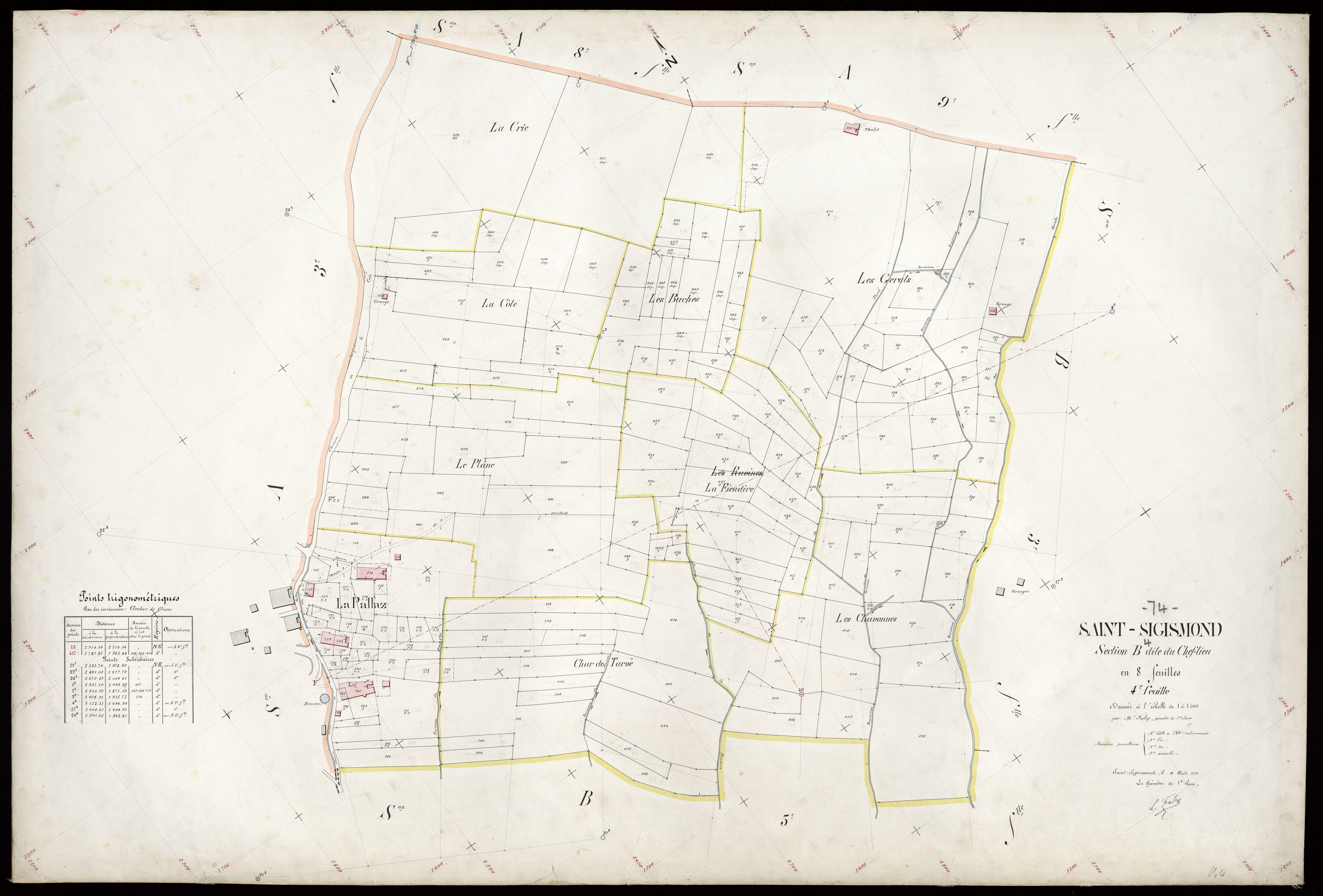 3 P 3 7919 - Feuille n° 5, parcelles n° 750 à 1089 - 14 août 1911