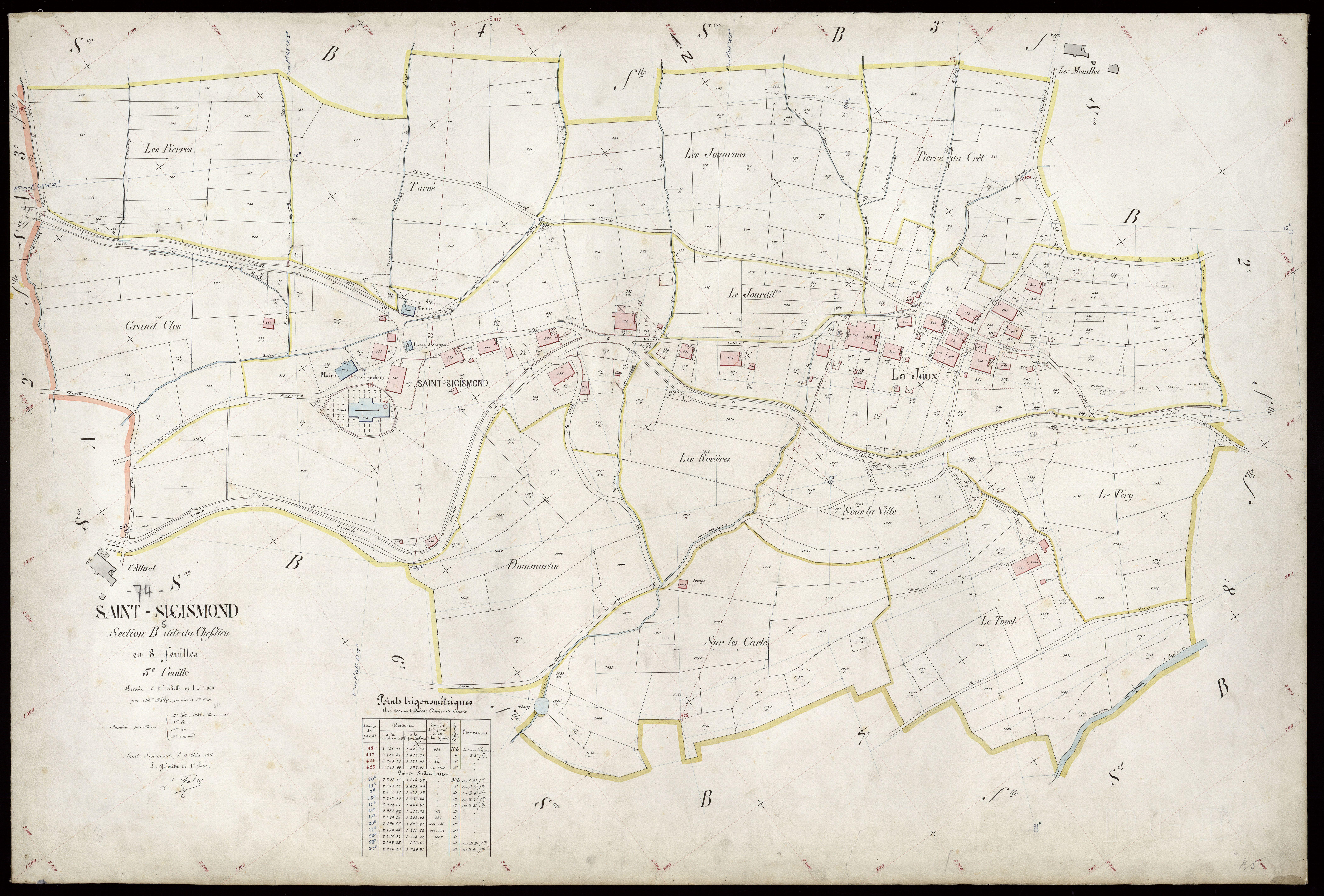3 P 3 7920 - Feuille n° 6, parcelles n° 1090 à 1391 - 14 août 1911
