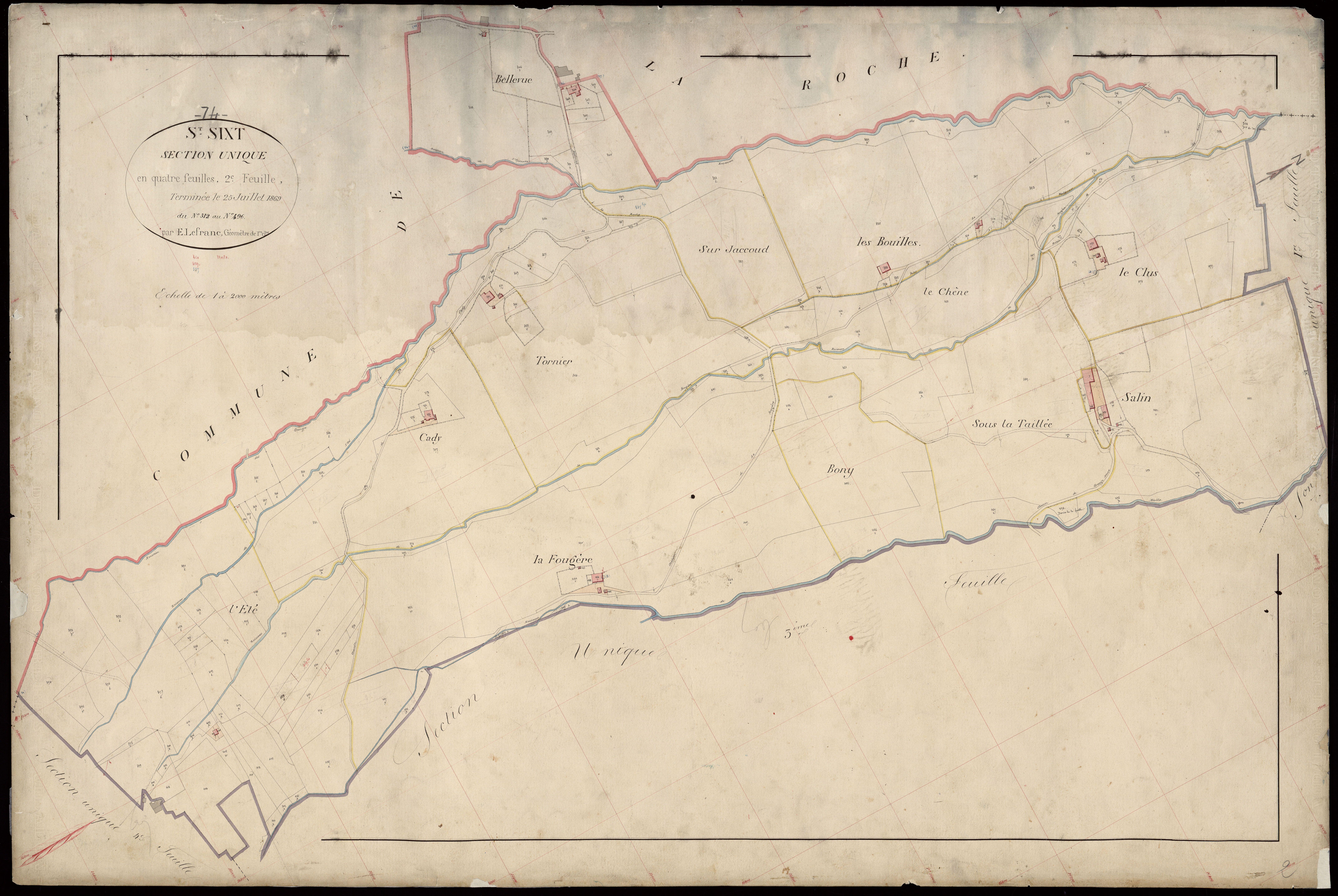 3 P 3 7927 - Feuille n° 3, parcelles n° 497 à 798 - 25 juillet 1869