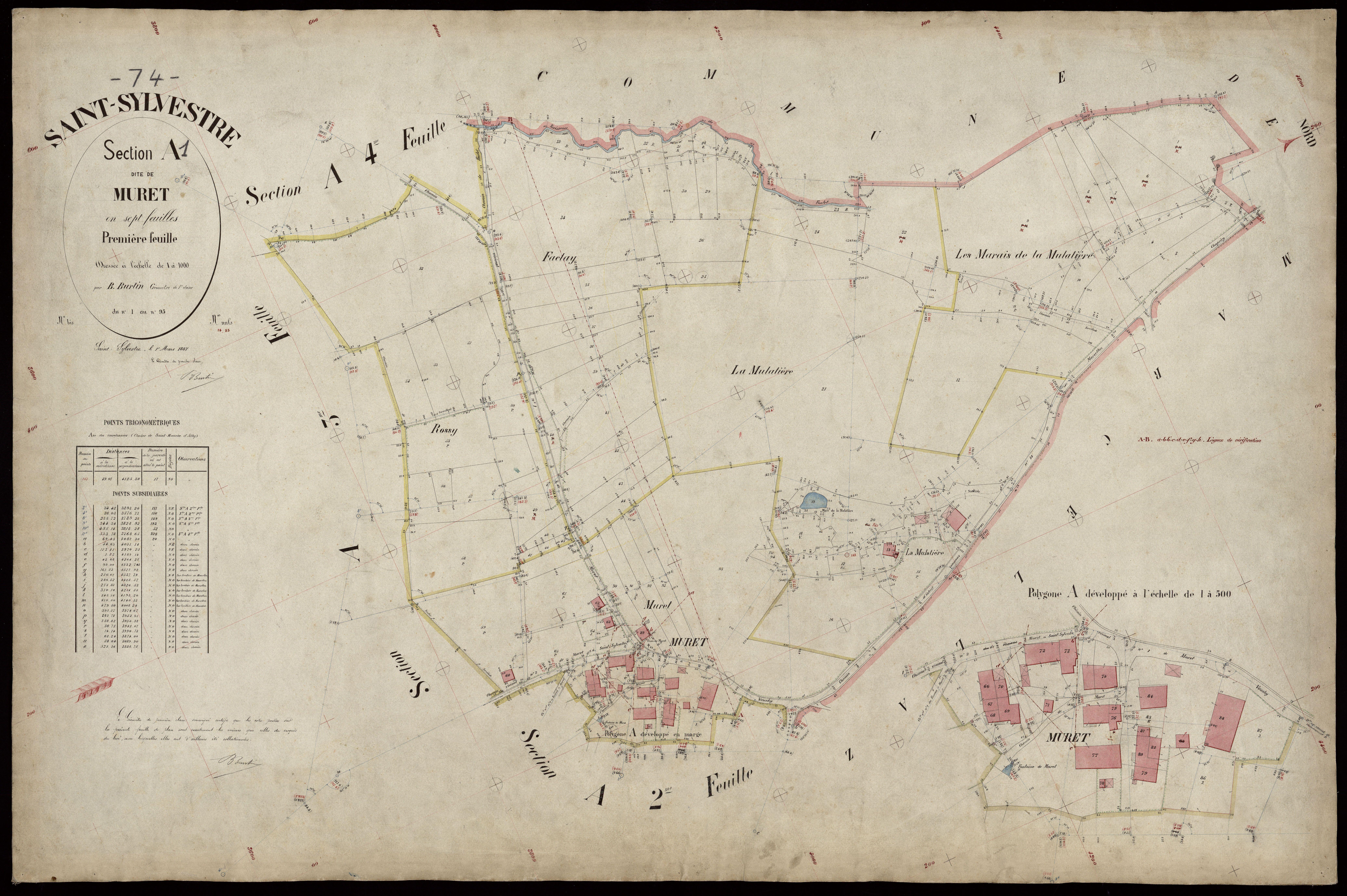 3 P 3 7931 - Feuille n° 2, parcelles n° 96 à 160 - 1er mars 1887