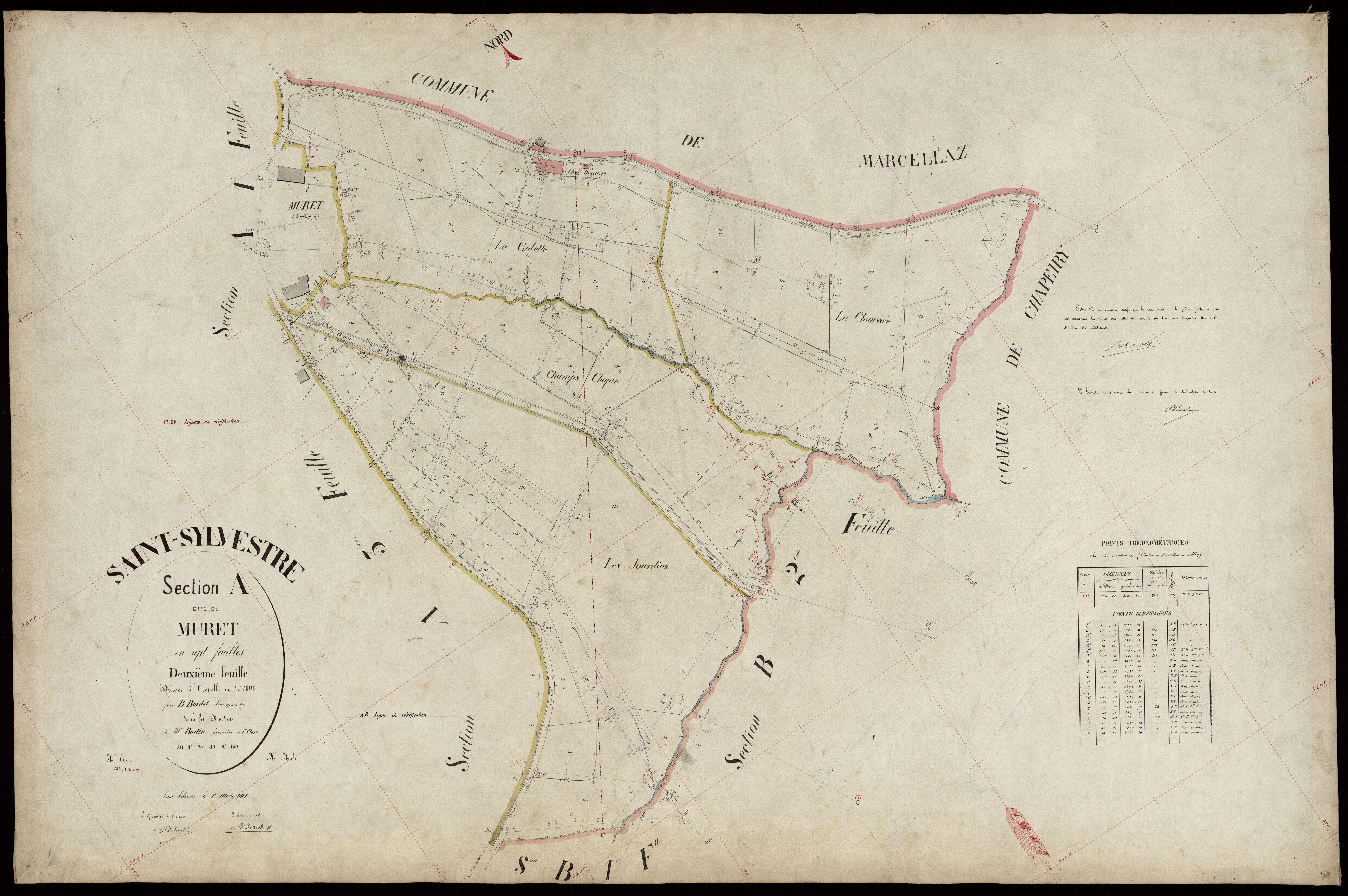 3 P 3 7932 - Feuille n° 2 bis, parcelles n° 96 à 160 - 1er mars 1887
