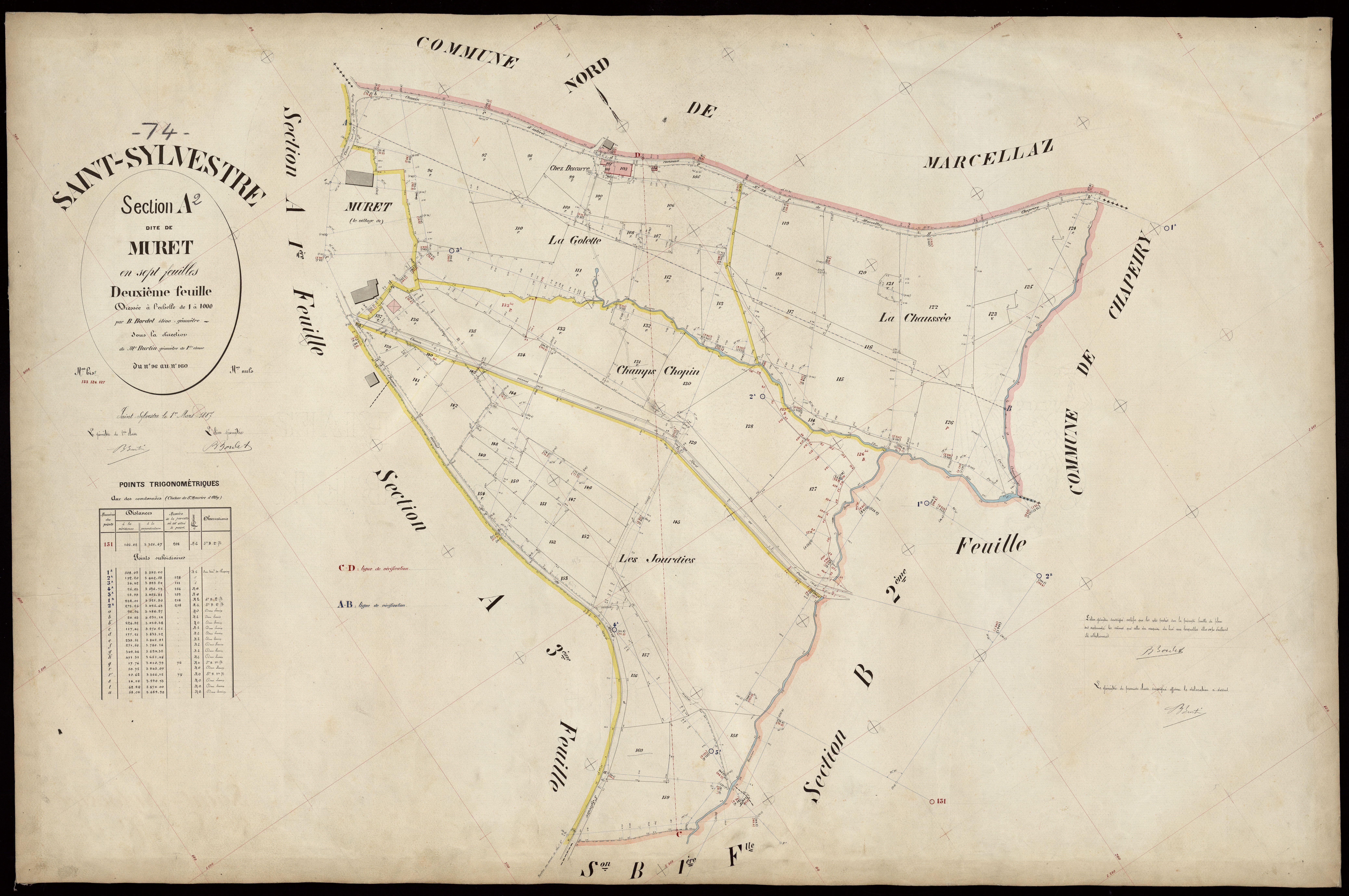 3 P 3 7933 - Feuille n° 3, parcelles n° 161 à 271 - 1er mars 1887