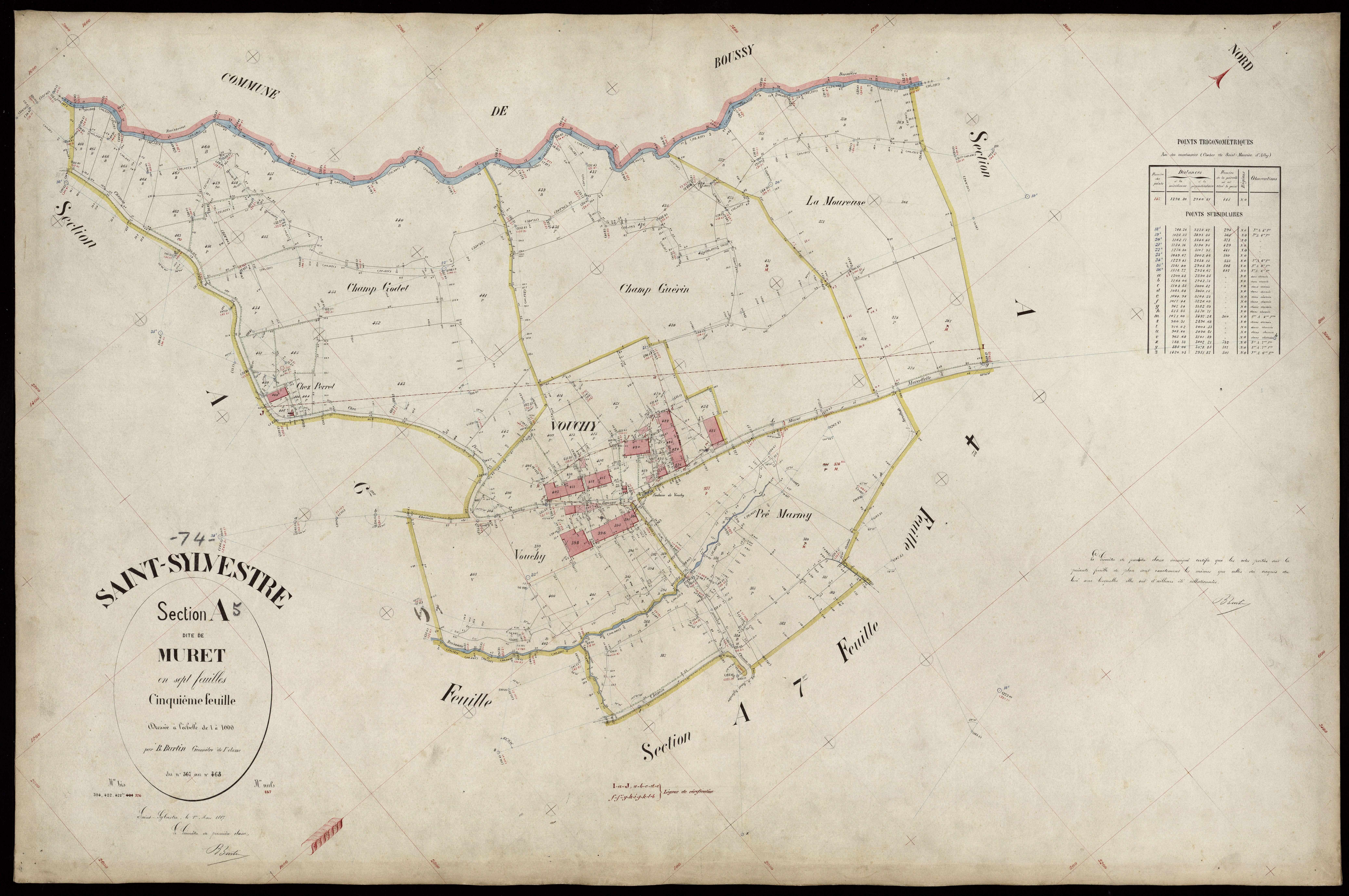 3 P 3 7936 - Feuille n° 6, parcelles n° 469 à 661 - 1er mars 1887
