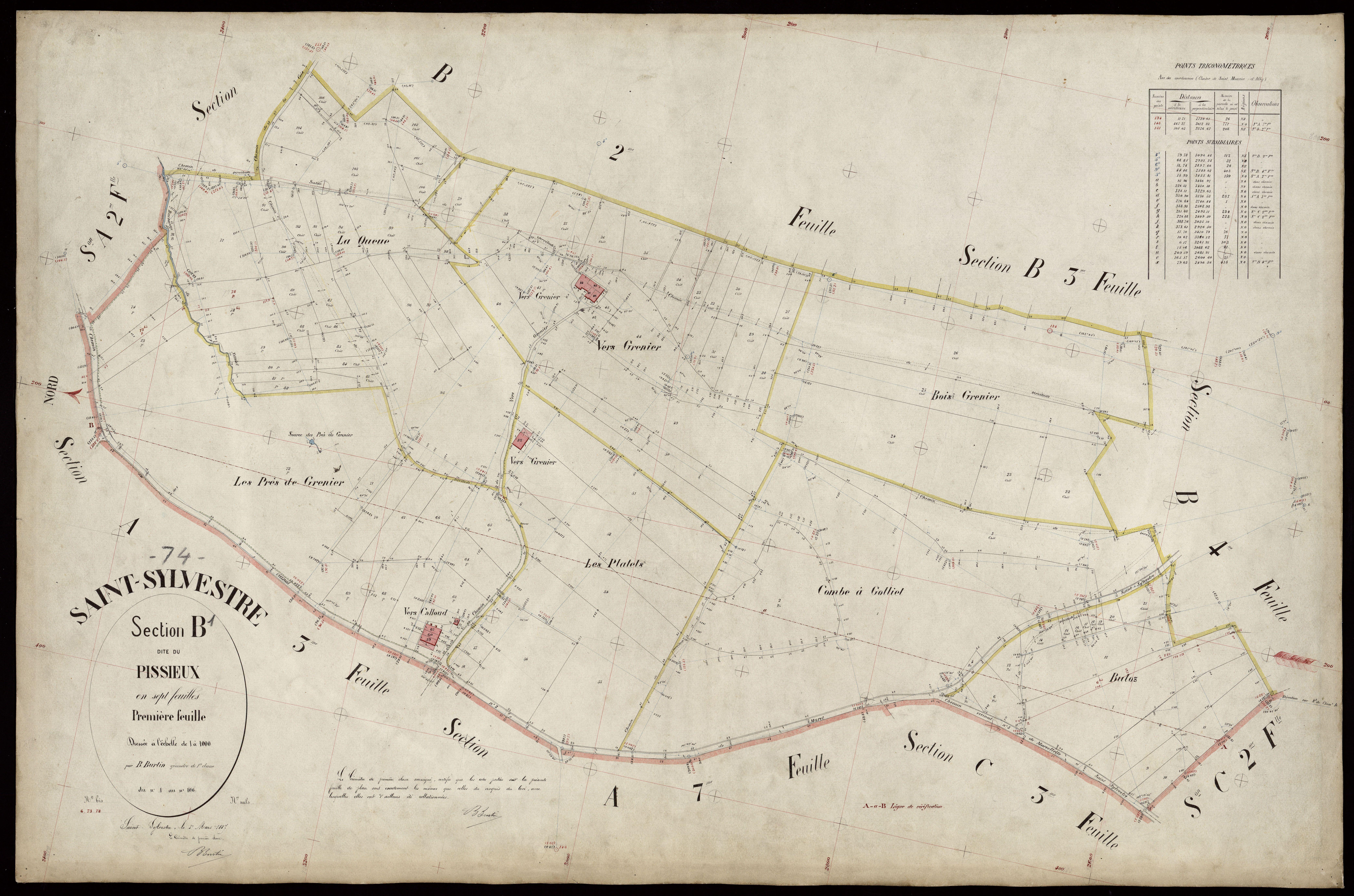 3 P 3 7939 - Feuille n° 2, parcelles n° 107 à 271 - 1er mars 1887