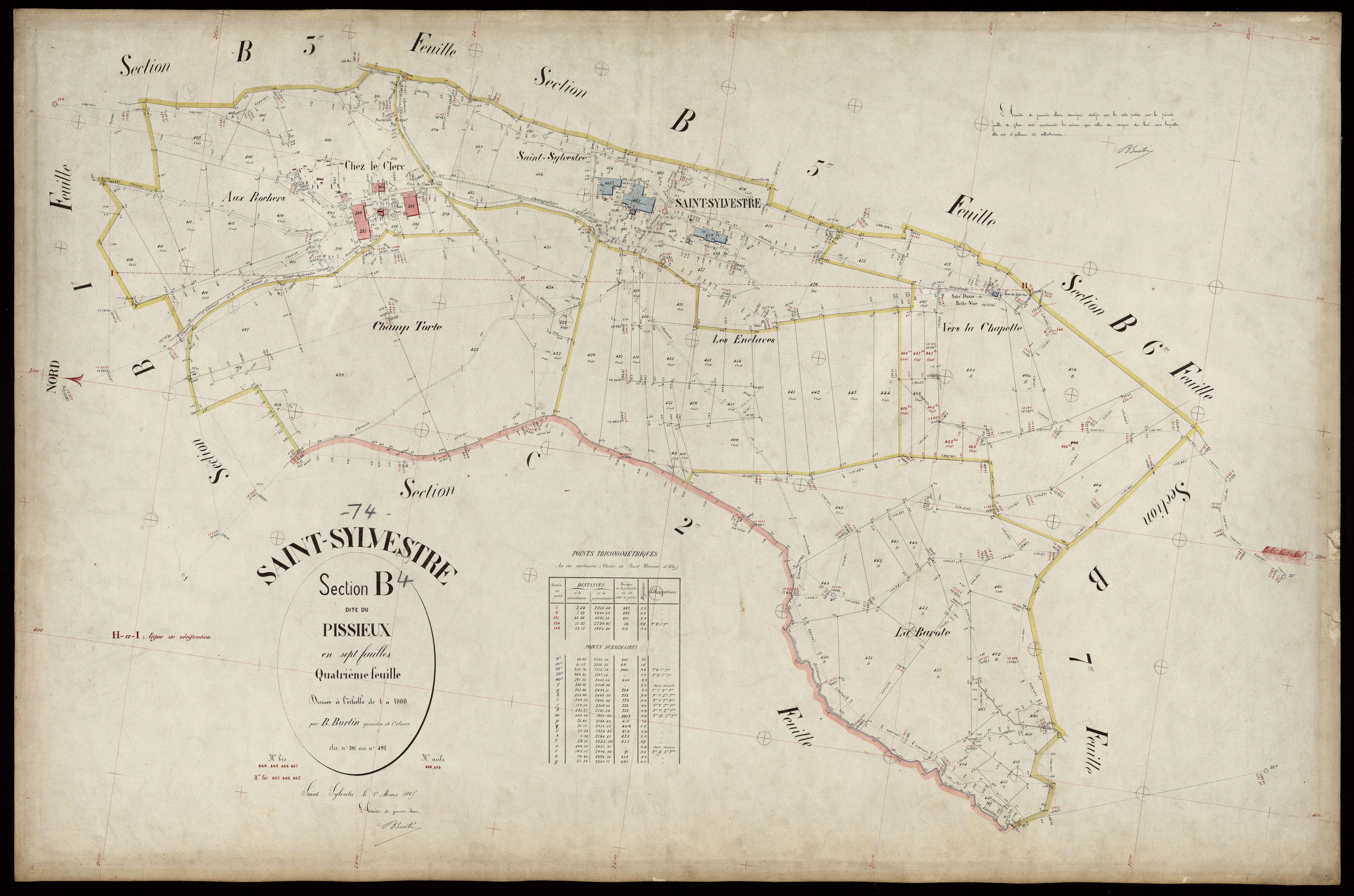 3 P 3 7942 - Feuille n° 5, parcelles n° 492 à 662 - 1er mars 1887