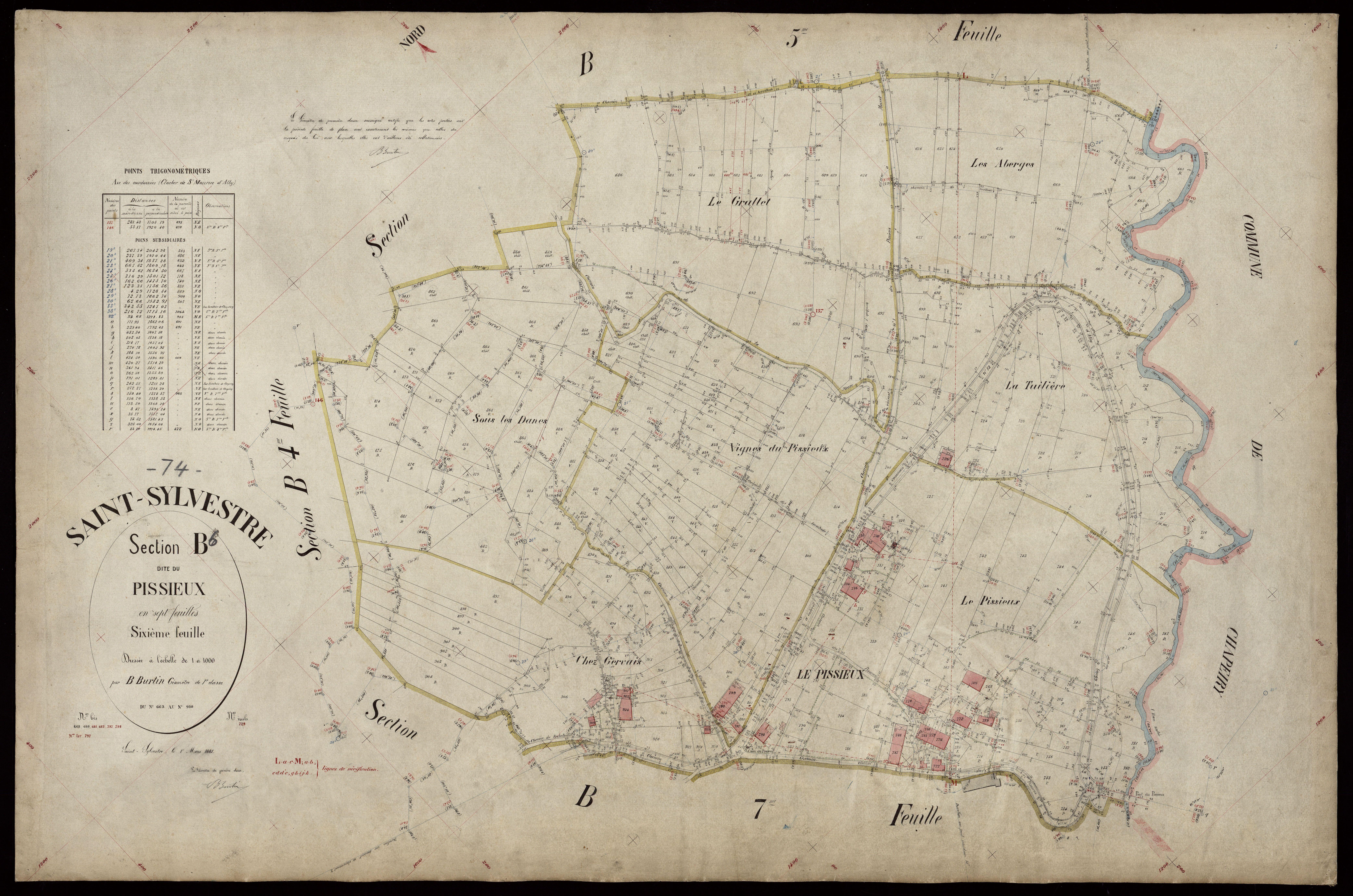 3 P 3 7944 - Feuille n° 7, parcelles n° 931 à 1083 - 1er mars 1887