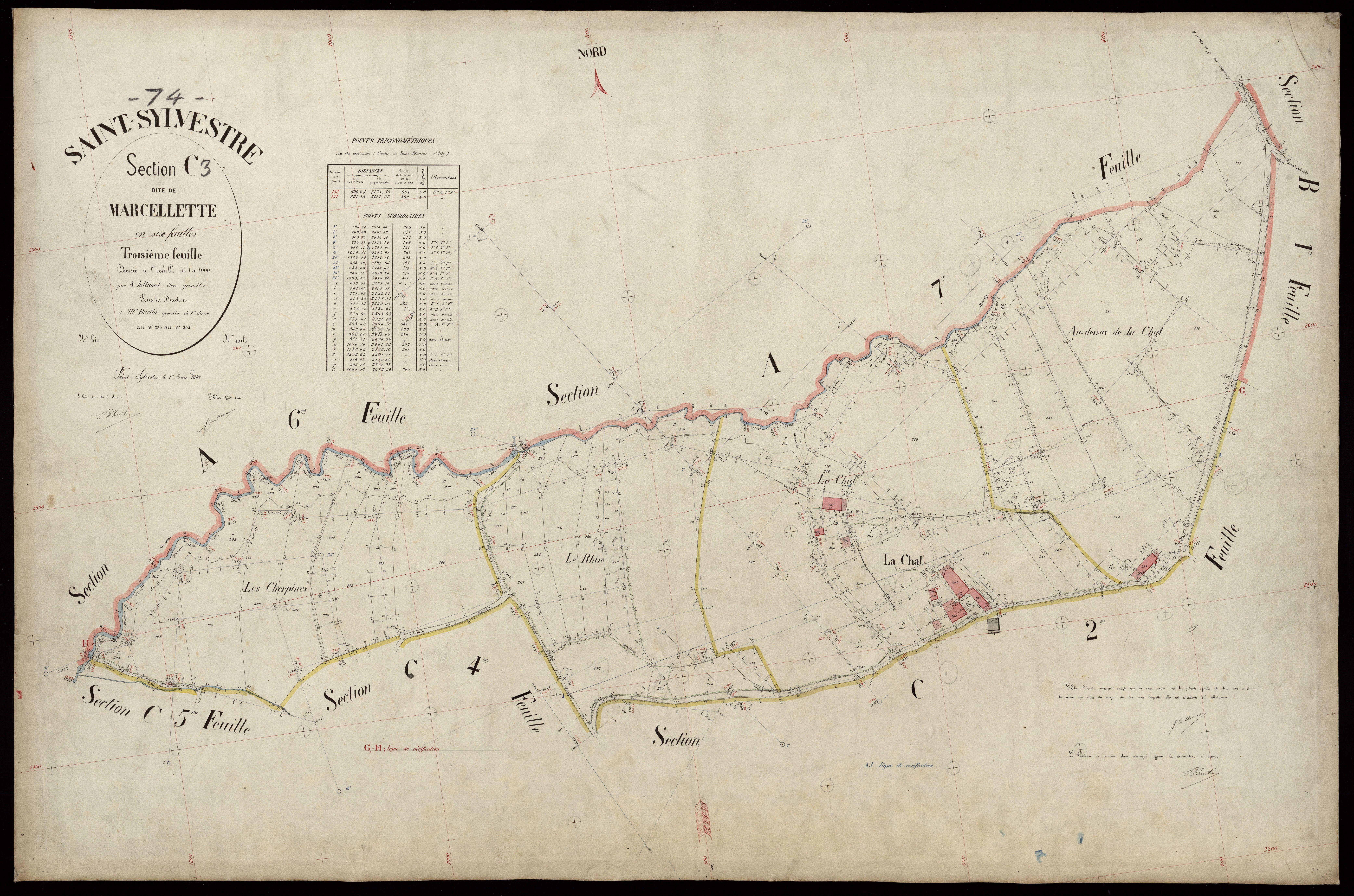 3 P 3 7948 - Feuille n° 4, parcelles n° 306 à 435 - 1er mars 1887