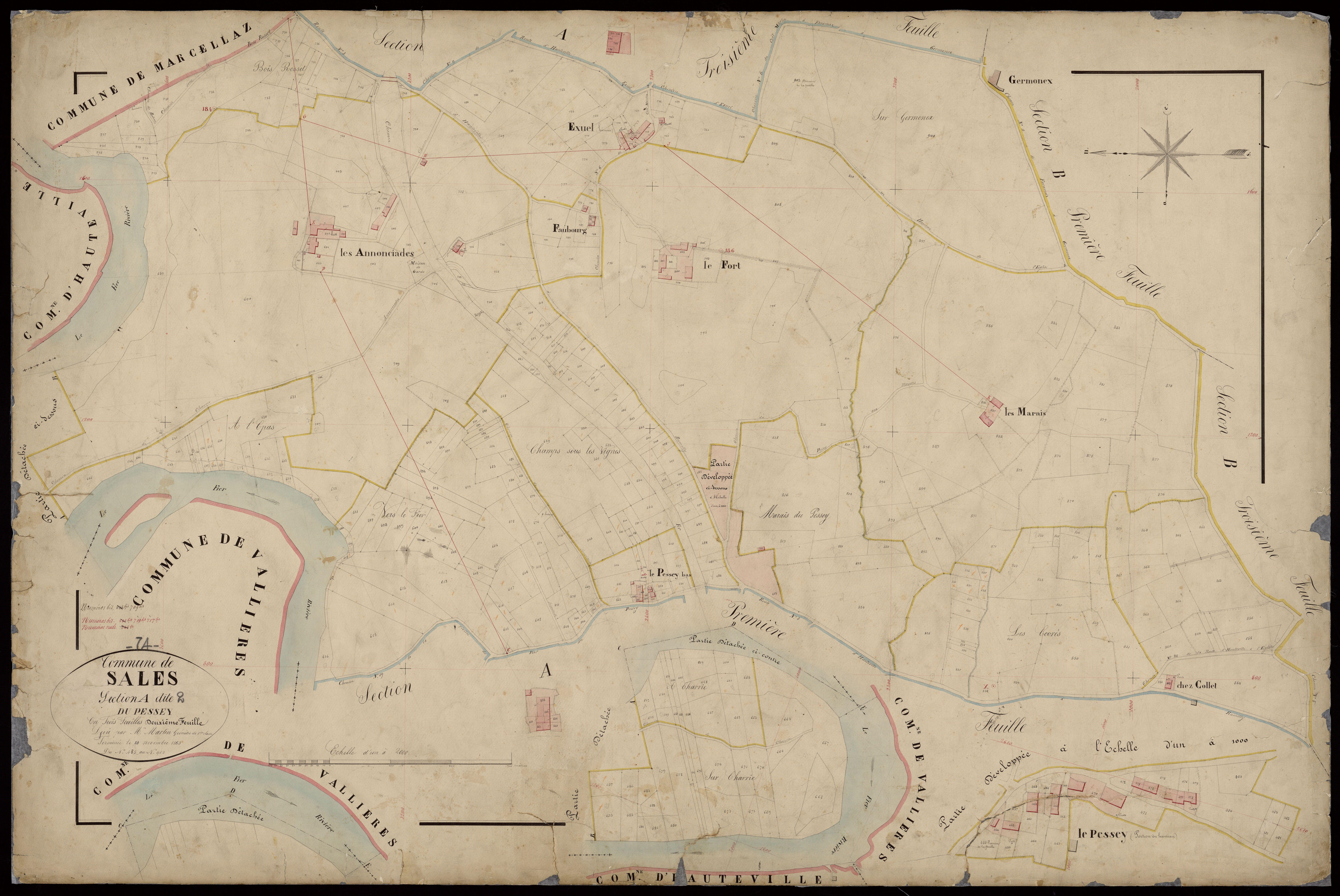 3 P 3 7963 - Feuille n° 3, parcelles n° 903 à 1162 - 10 novembre 1863