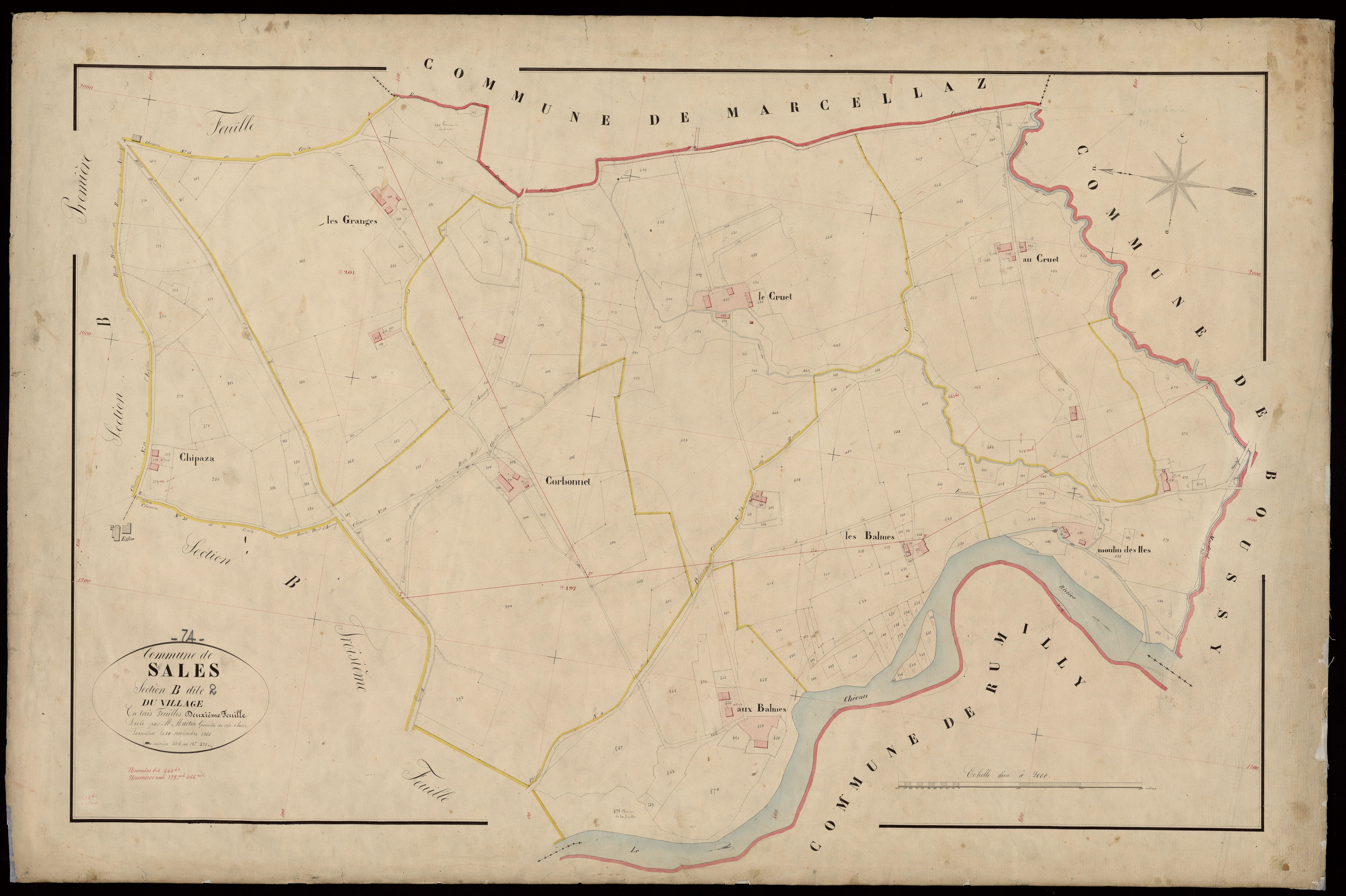 3 P 3 7966 - Feuille n° 3, parcelles n° 572 à 959 - 10 novembre 1863