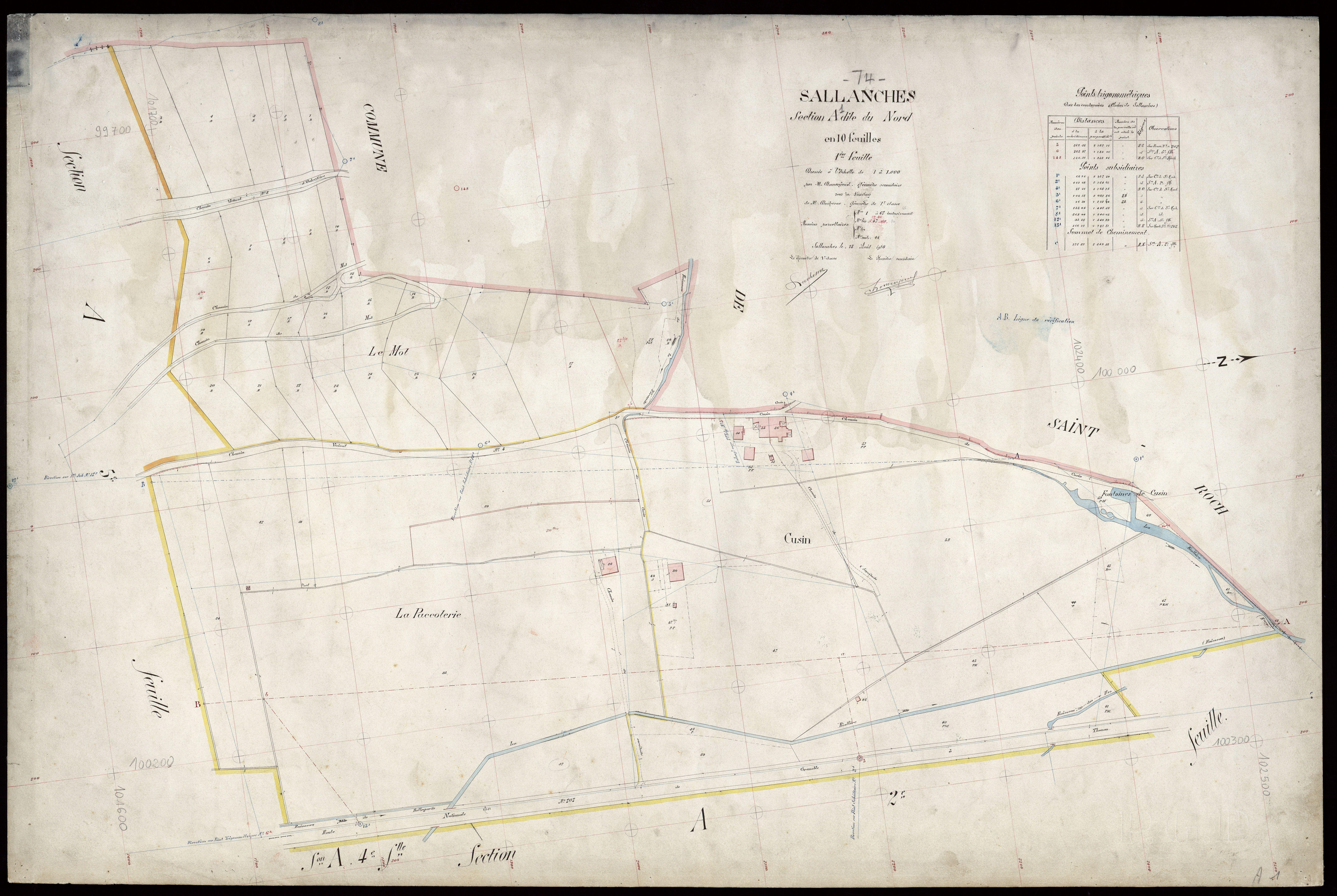 3 P 3 7970 - Feuille n° 2, parcelles n° 63 à 114 - 13 août 1910