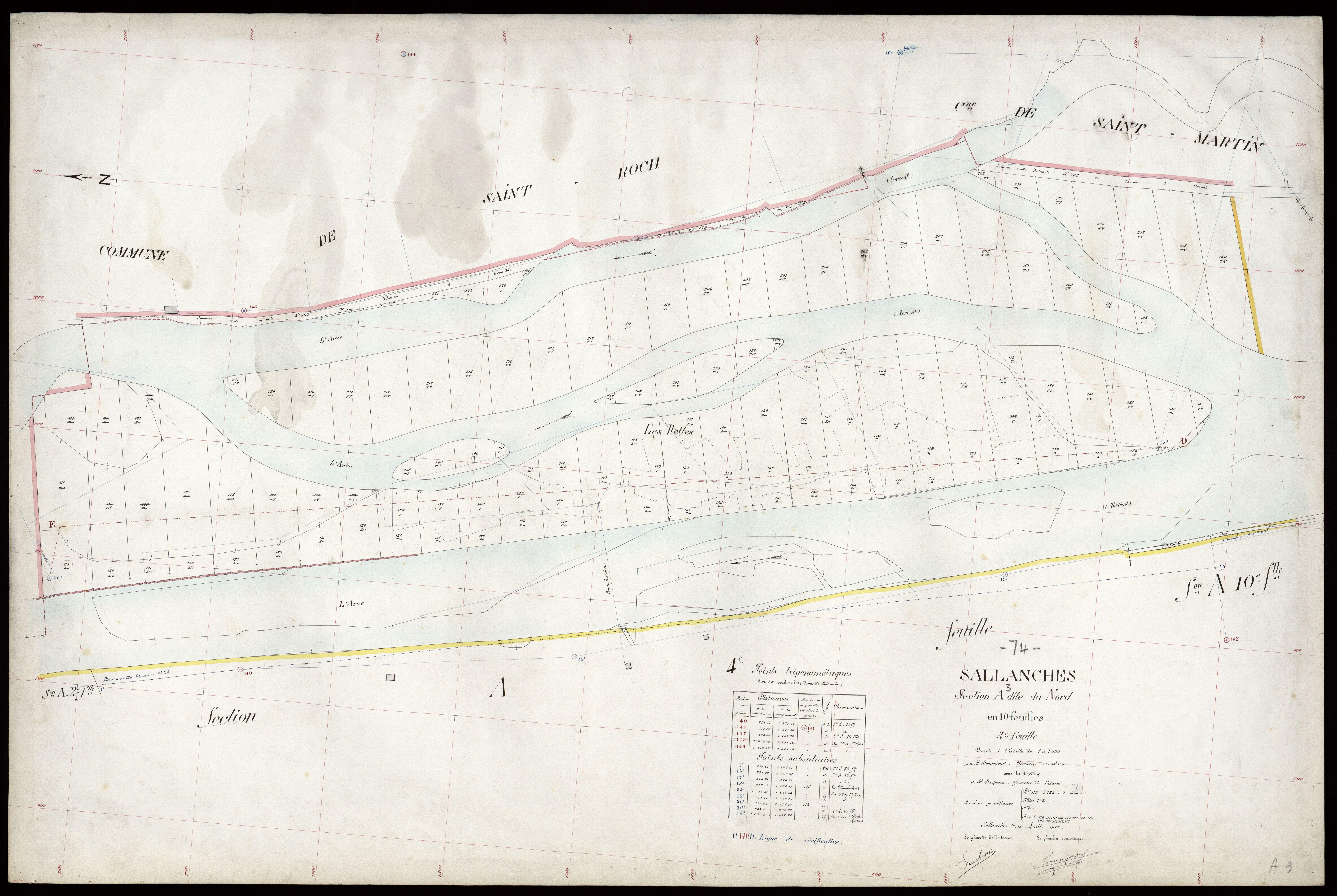 3 P 3 7972 - Feuille n° 4, parcelles n° 260 à 313 - 13 août 1910