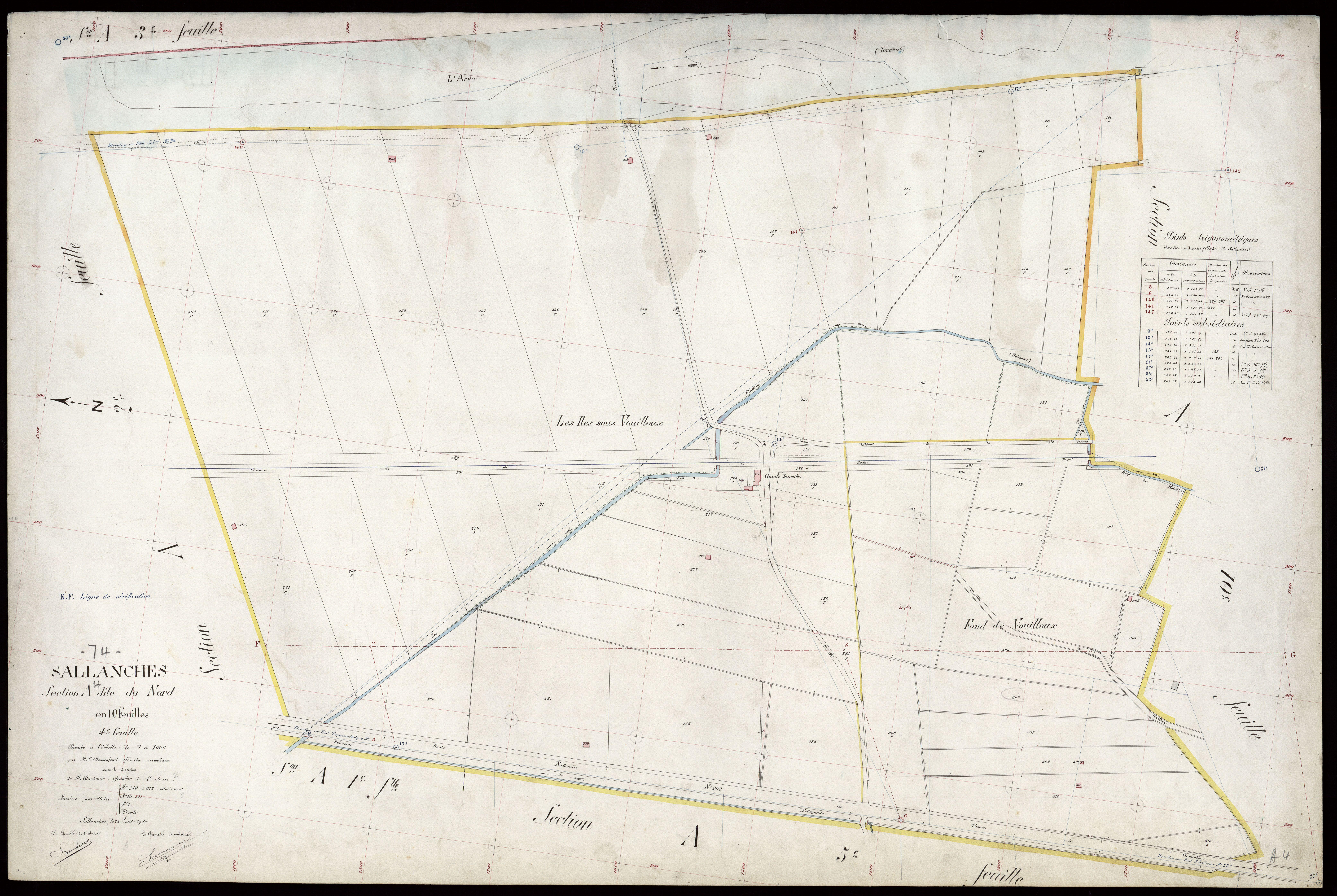 3 P 3 7973 - Feuille n° 5, parcelles n° 314 à 422 - 13 août 1910