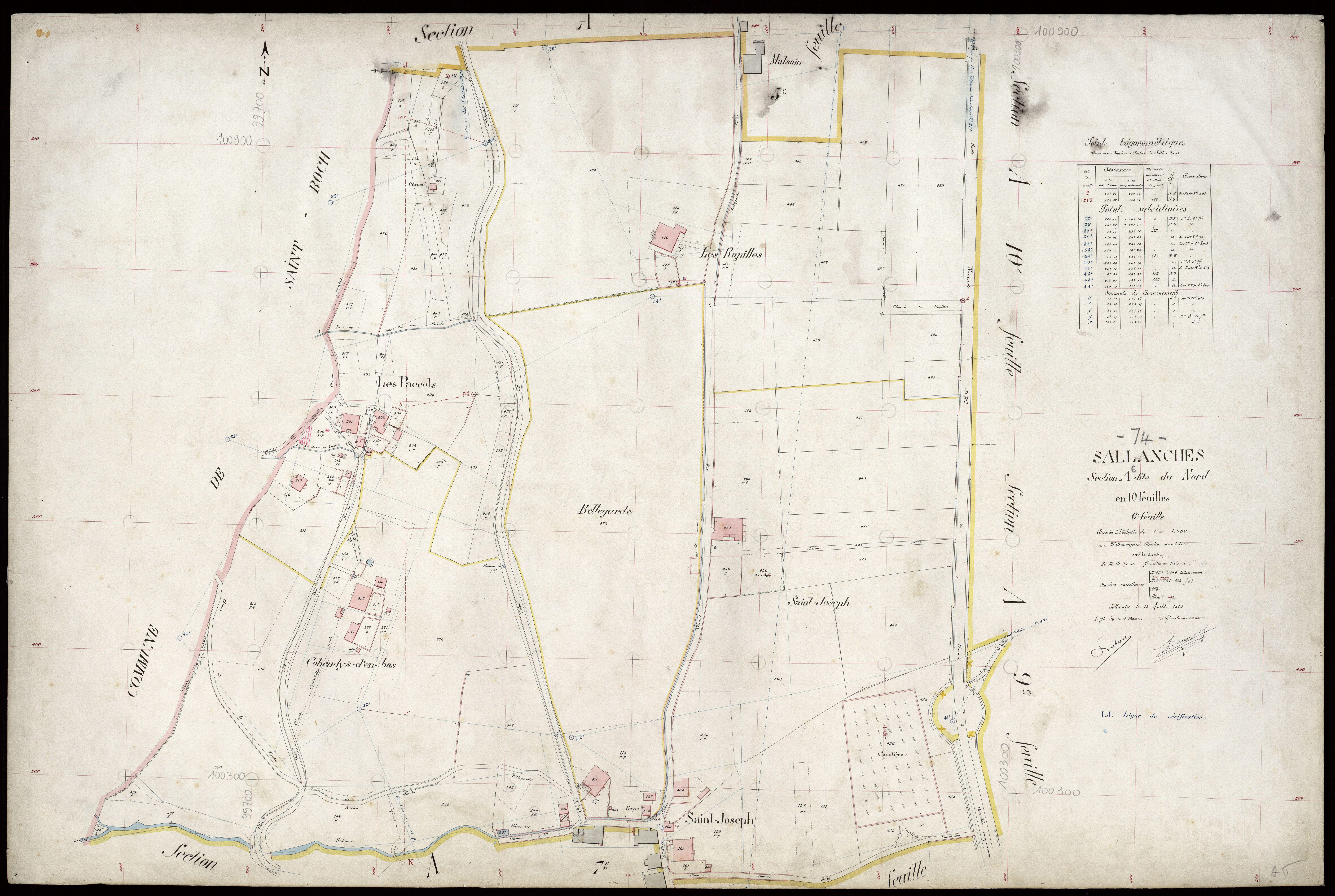 3 P 3 7975 - Feuille n° 7, parcelles n° 545 à 725 - 13 août 1910