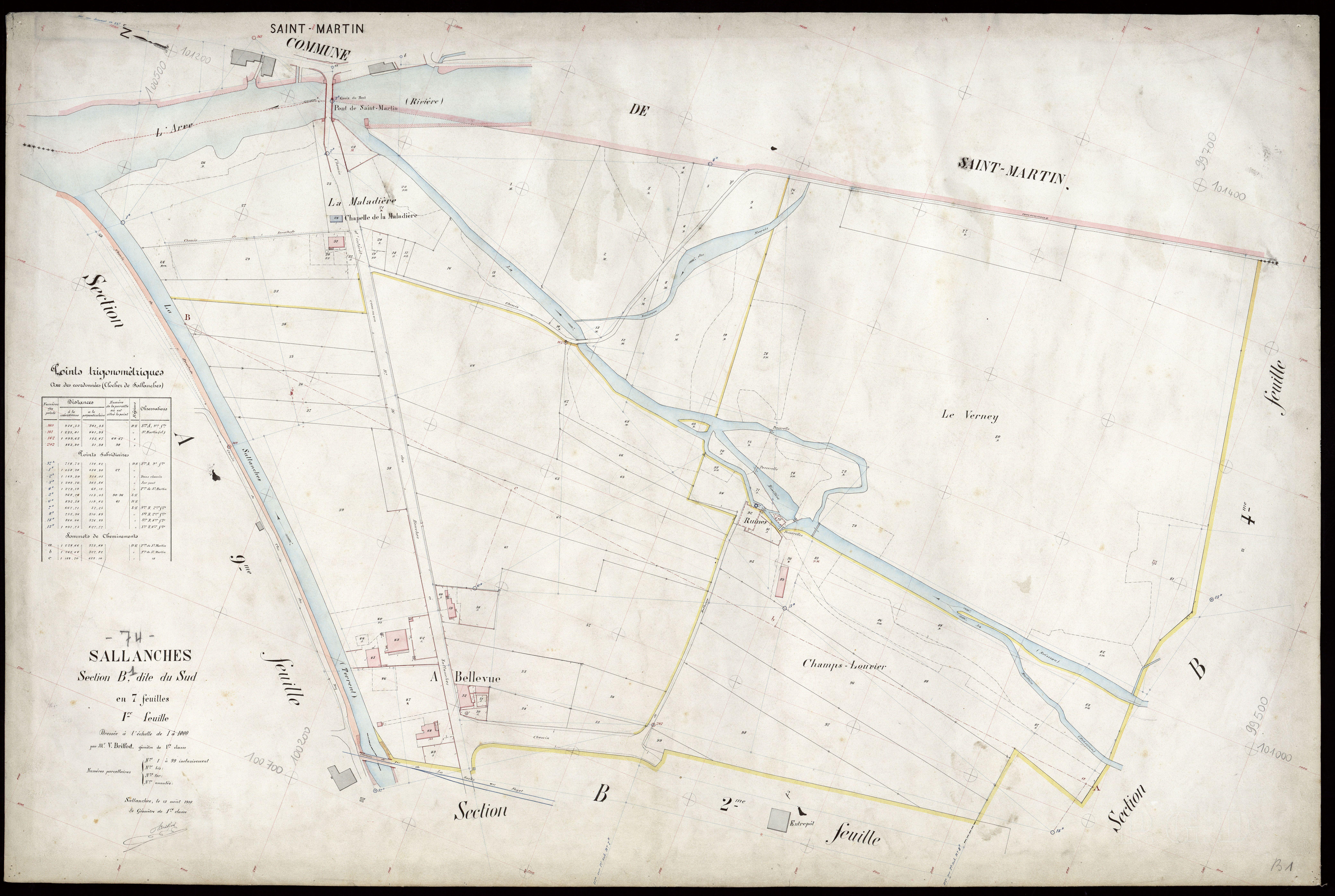 3 P 3 7980 - Feuille n° 2, parcelles n° 99bis à 181 - 13 août 1910
