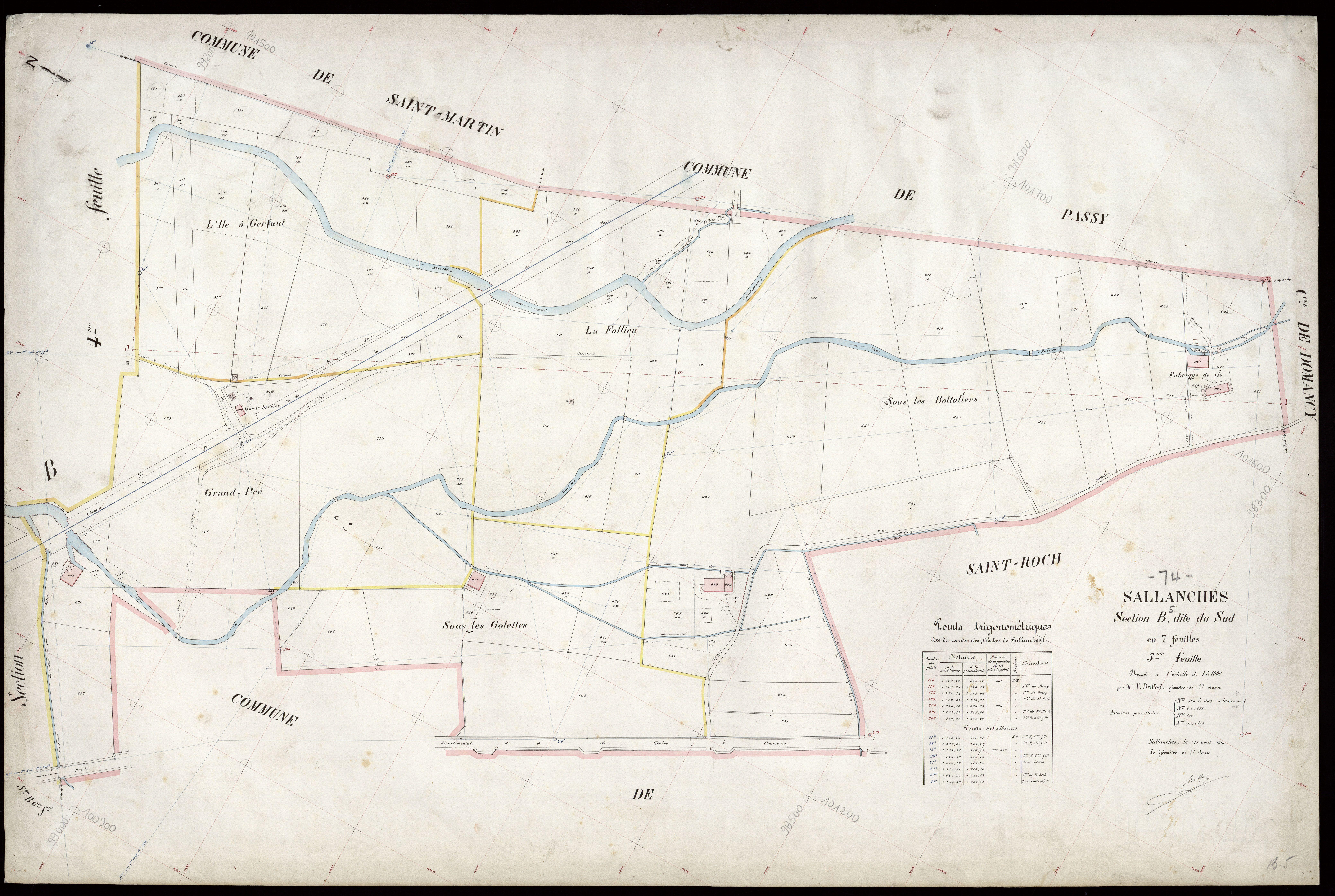 3 P 3 7984 - Feuille n° 6, parcelles n° 684 à 806 - 13 août 1910