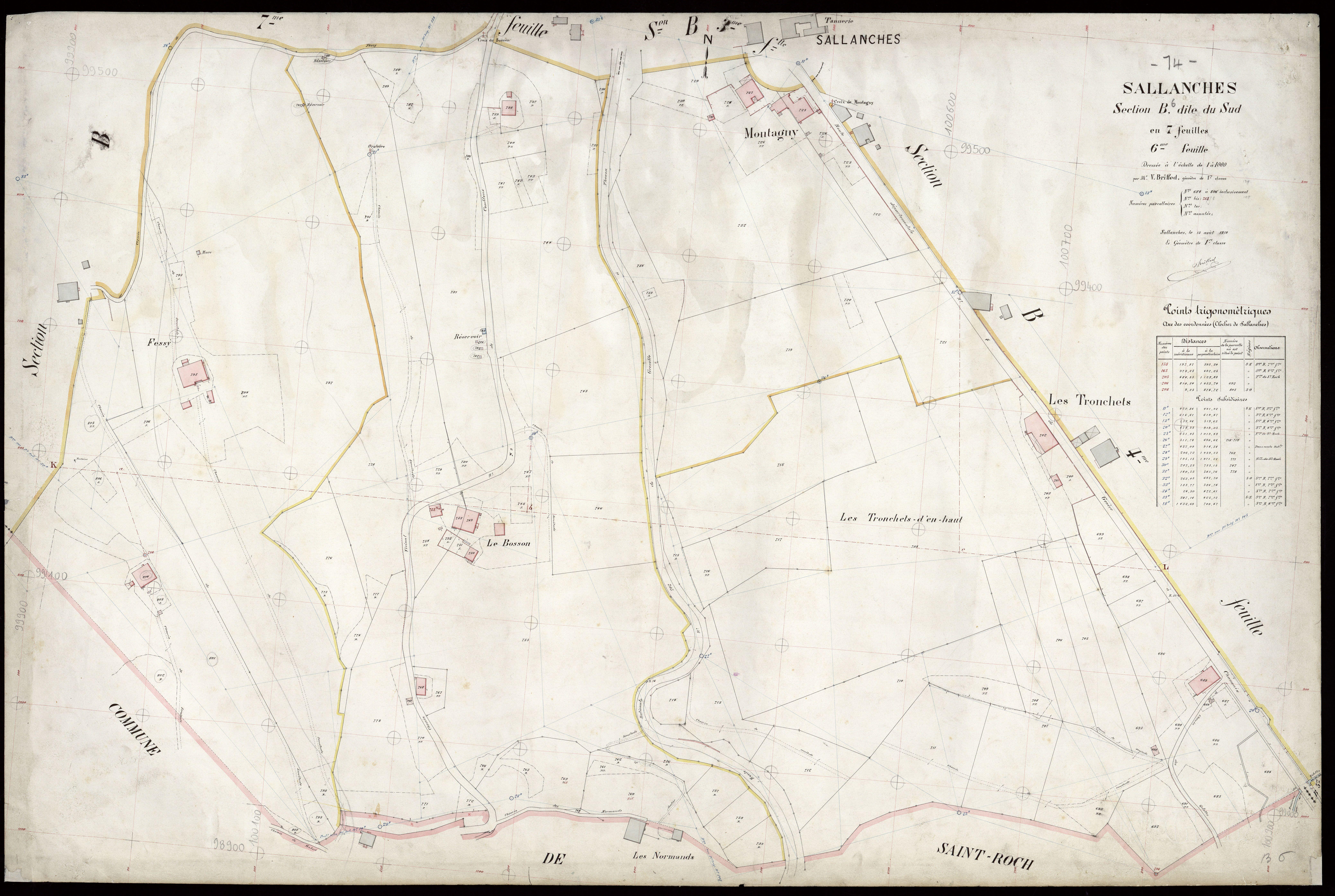 3 P 3 7985 - Feuille n° 7, parcelles n° 807 à 954 - 13 août 1910