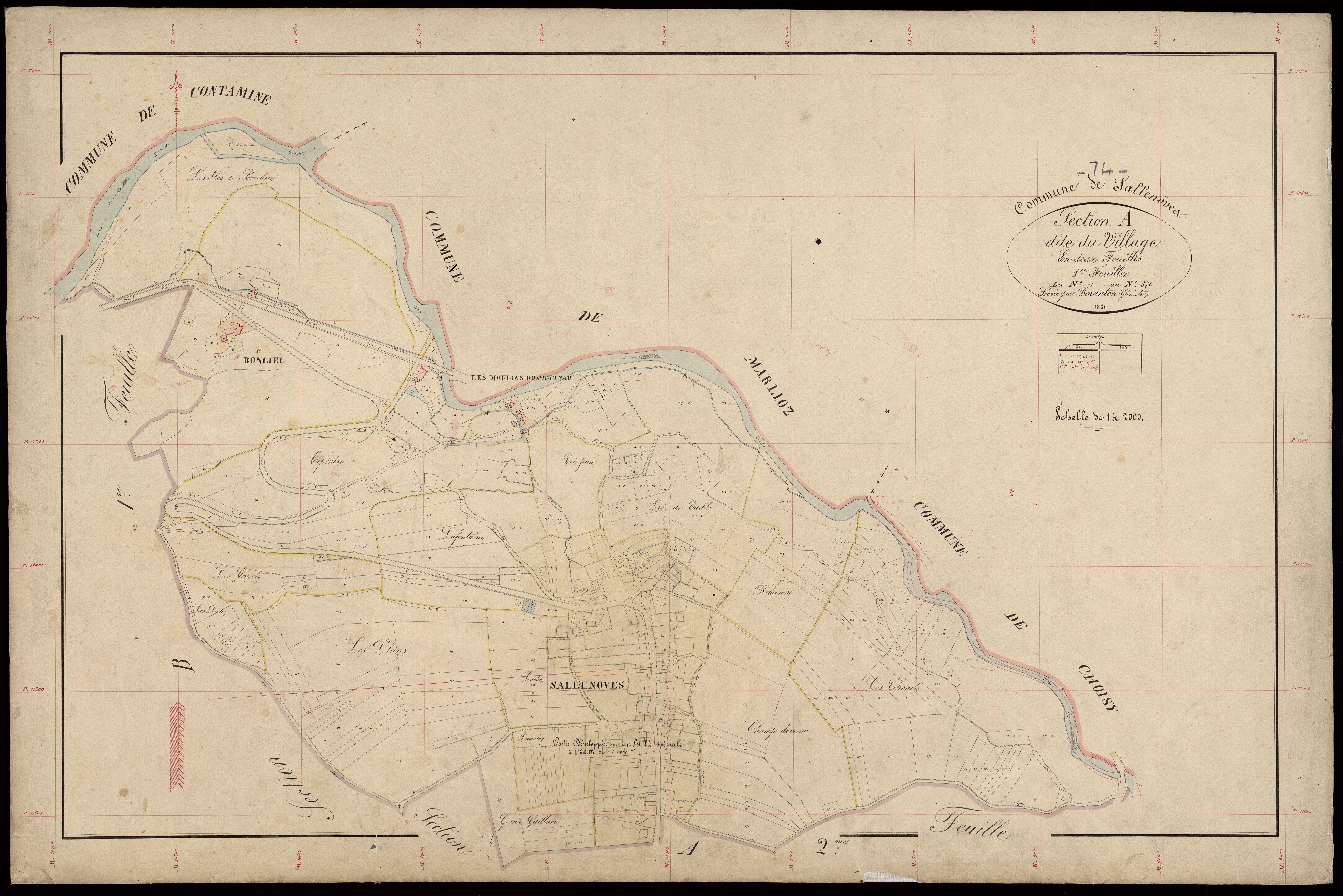 3 P 3 7989 - Feuille n° 1 bis, parcelles n° 277 à 572 - 8 février 1905