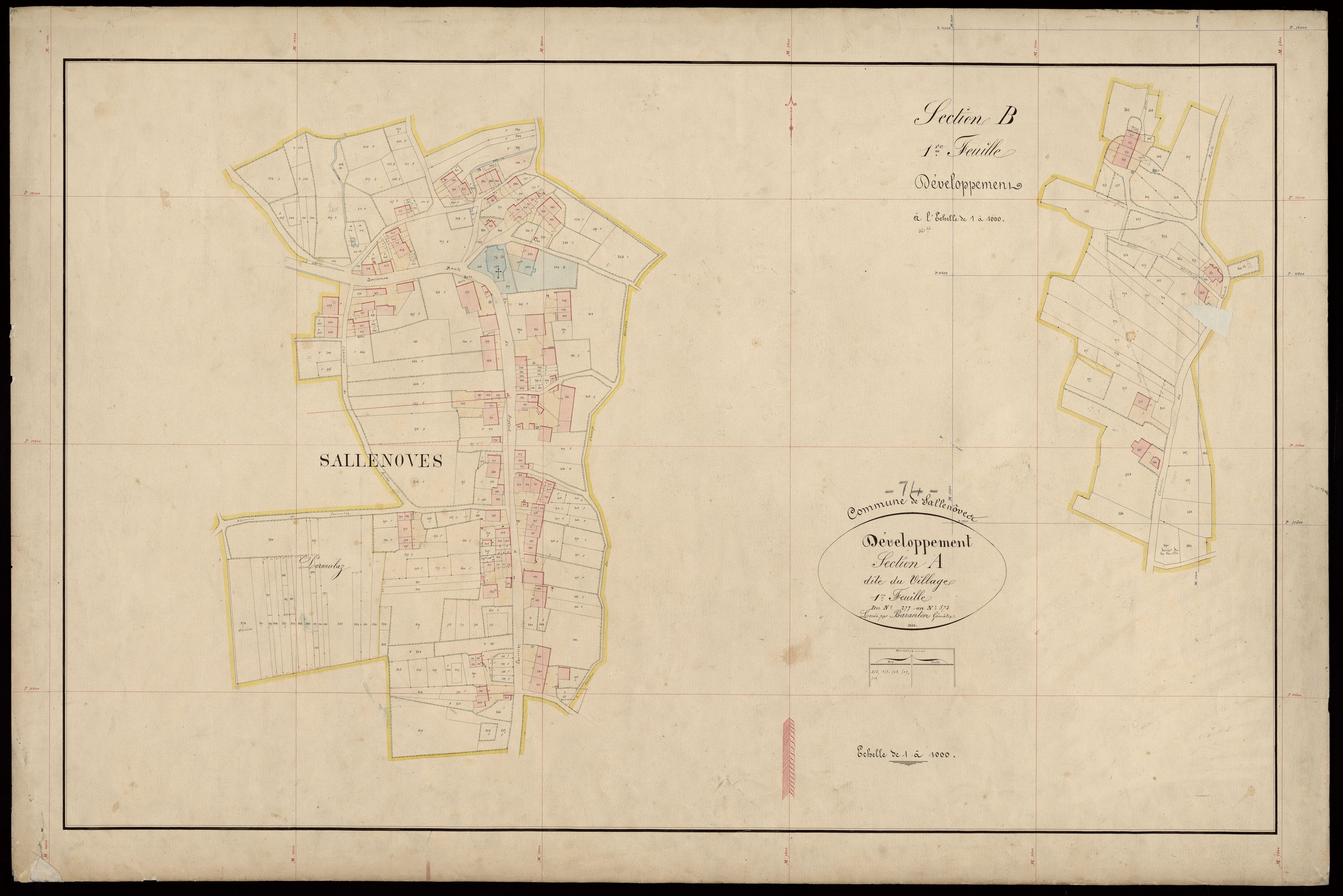 3 P 3 7990 - Feuille n° 2, parcelles n° 577 à 1014 - 8 février 1905