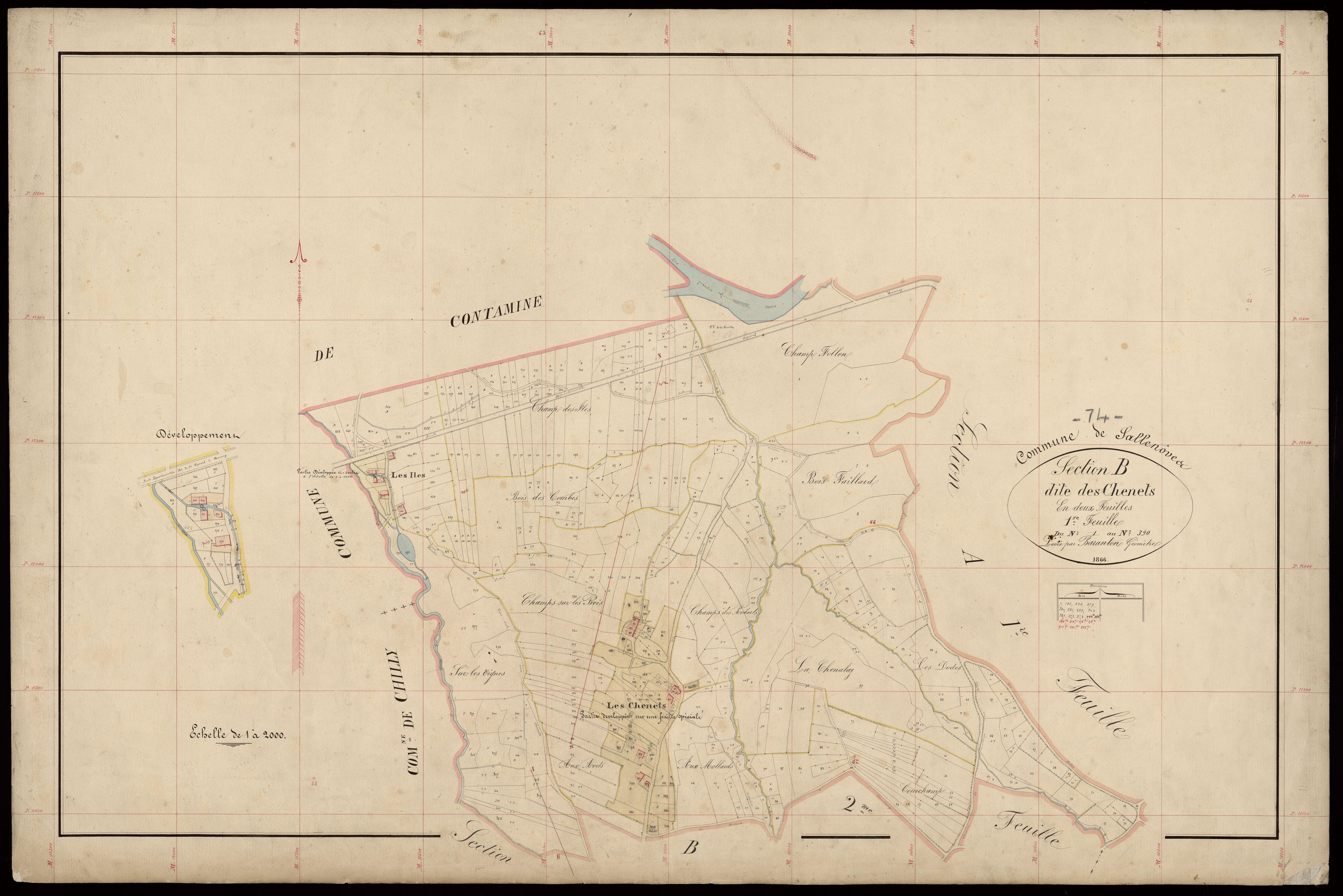 3 P 3 7992 - Feuille n° 2, parcelles n° 391 à 697 - 8 février 1905